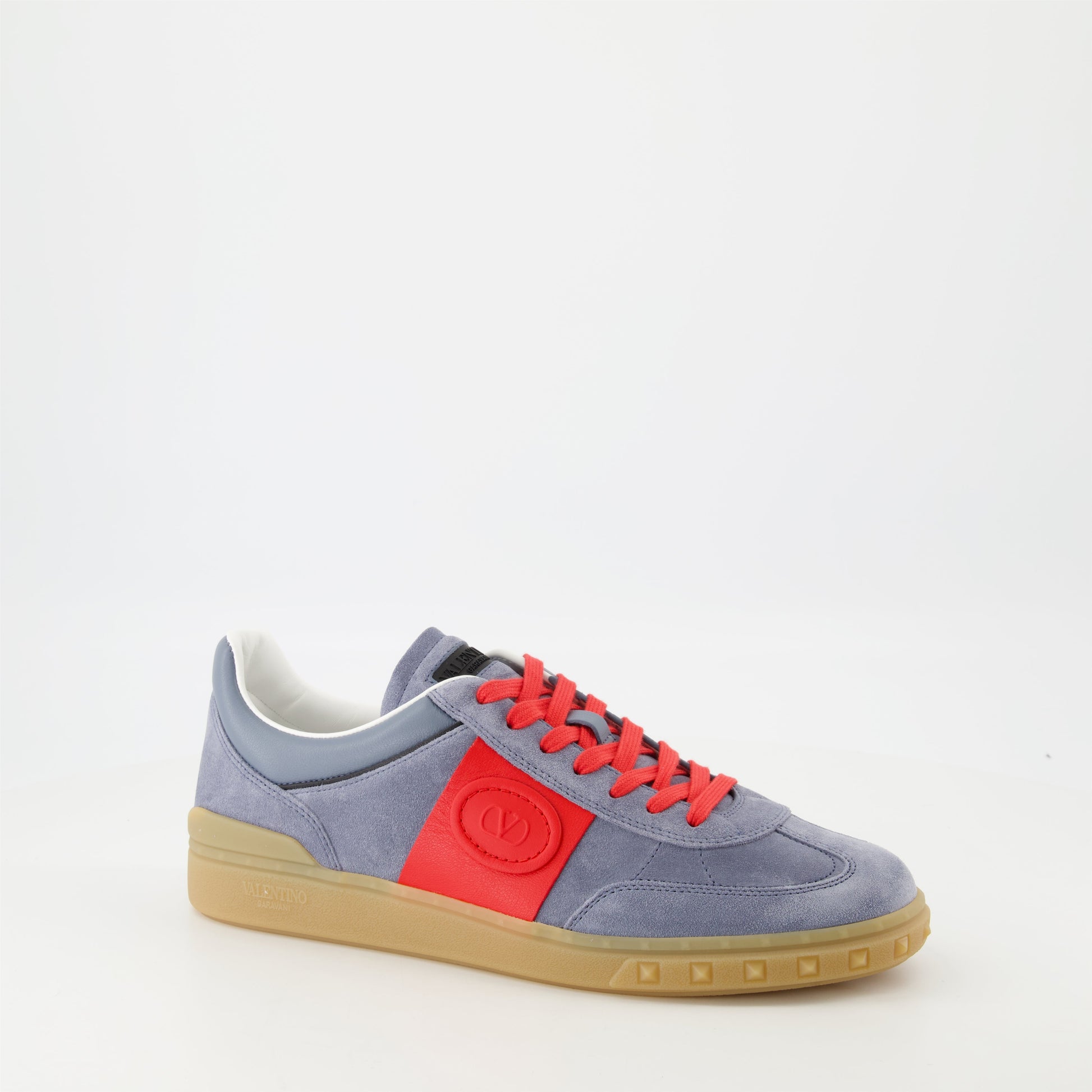 Upvillage sneakers, grey and red sneakers, Valentino sneakers, leather sneakers, luxury sneakers