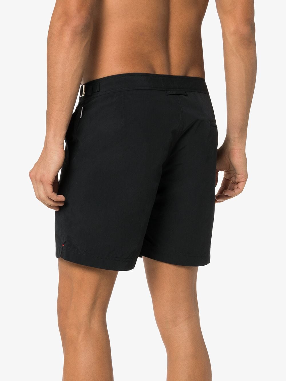 Orlebar Brown, luxury swimwear, men's swim shorts, black swim shorts, tailored swim shorts