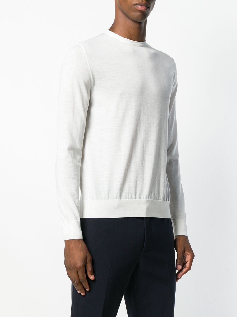 White wool sweater, Prada men's, luxury garment, men's winter fashion, Prada sweater