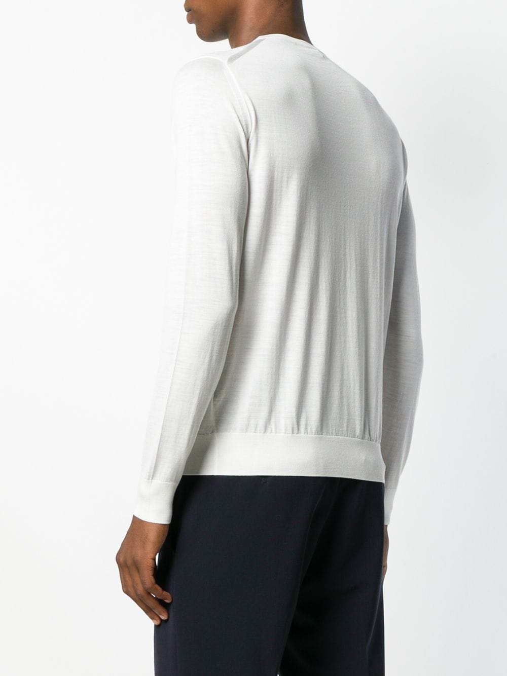 White wool sweater, Prada men's, luxury garment, men's winter fashion, Prada sweater