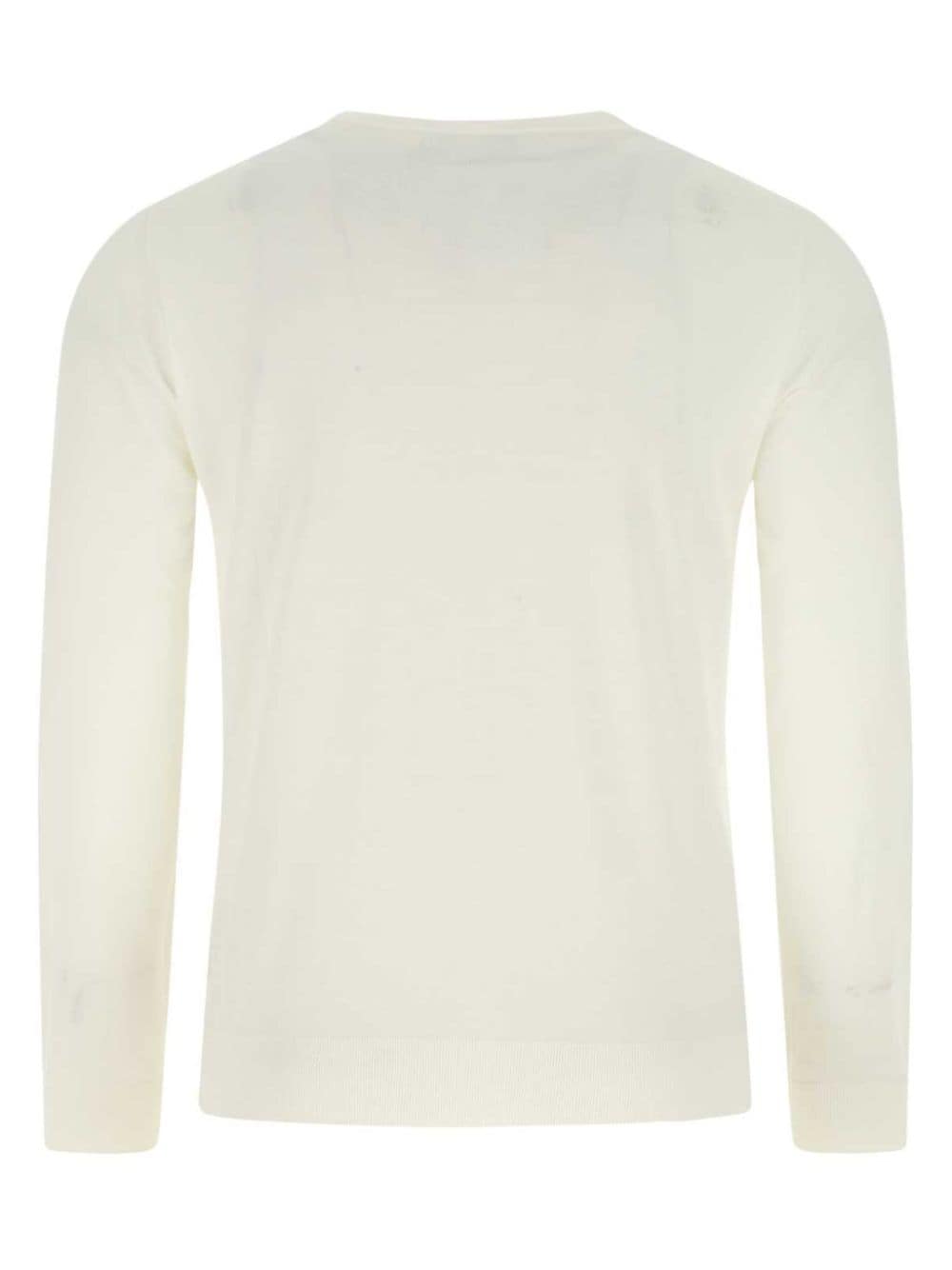 White wool sweater, Prada men's, luxury garment, men's winter fashion, Prada sweater