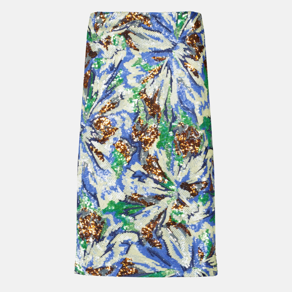 Saia Midi de Lantejoulas Multicolor