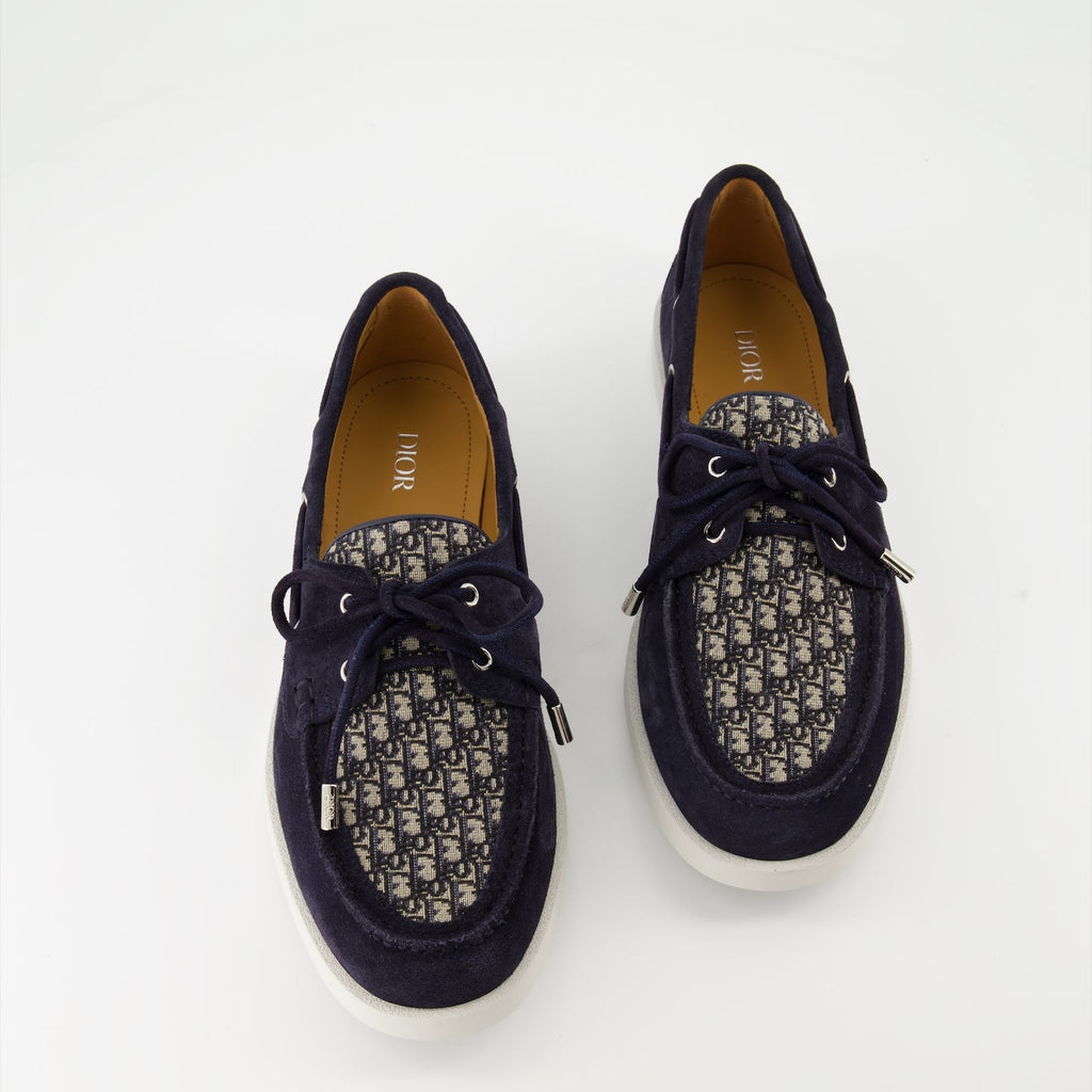 Granville Boat Shoes, Dior, Blue Suede Shoes, Luxury Footwear, Designer Boat Shoes