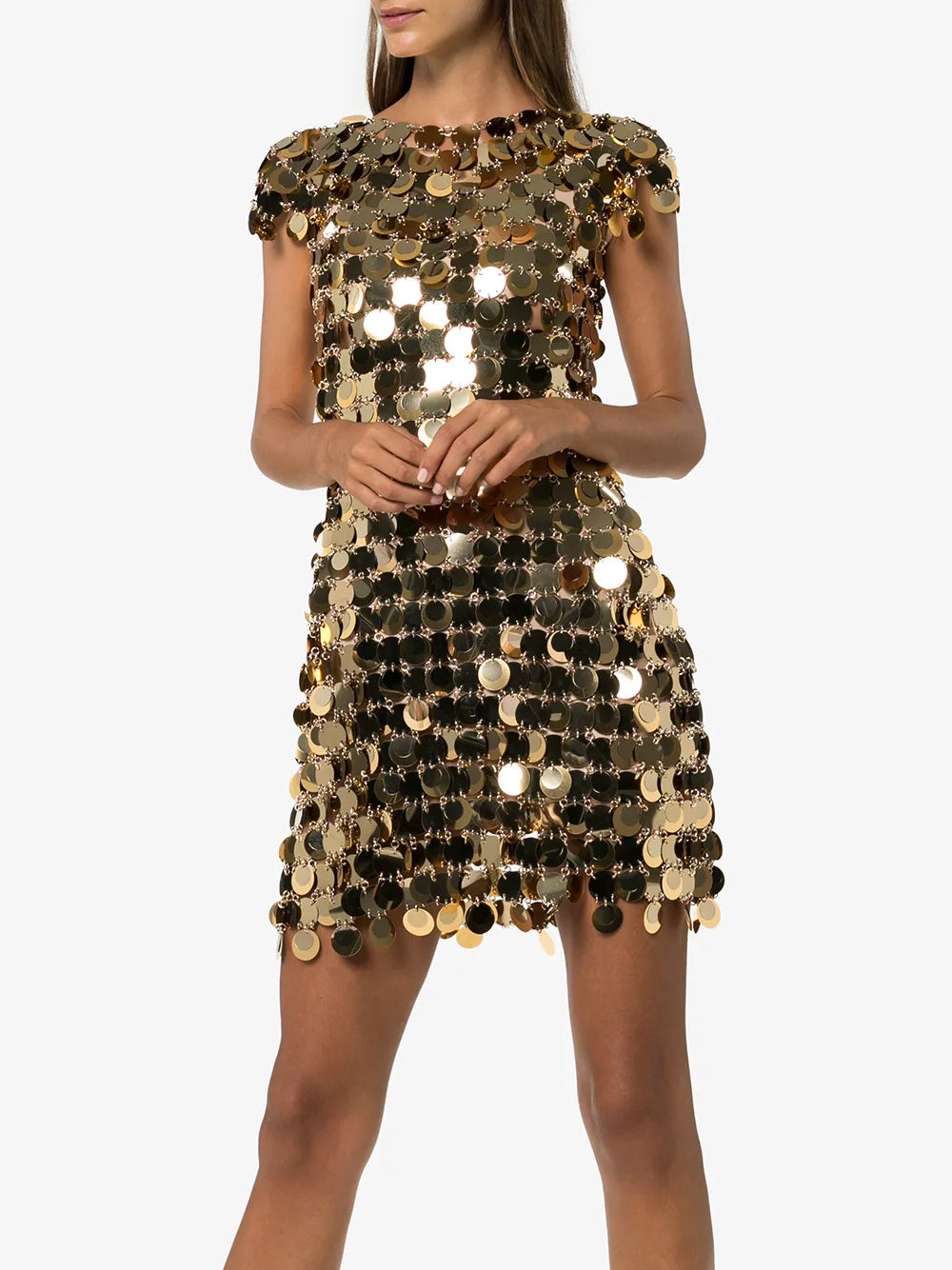 Rabanne Embellished Mini Dress - Gold