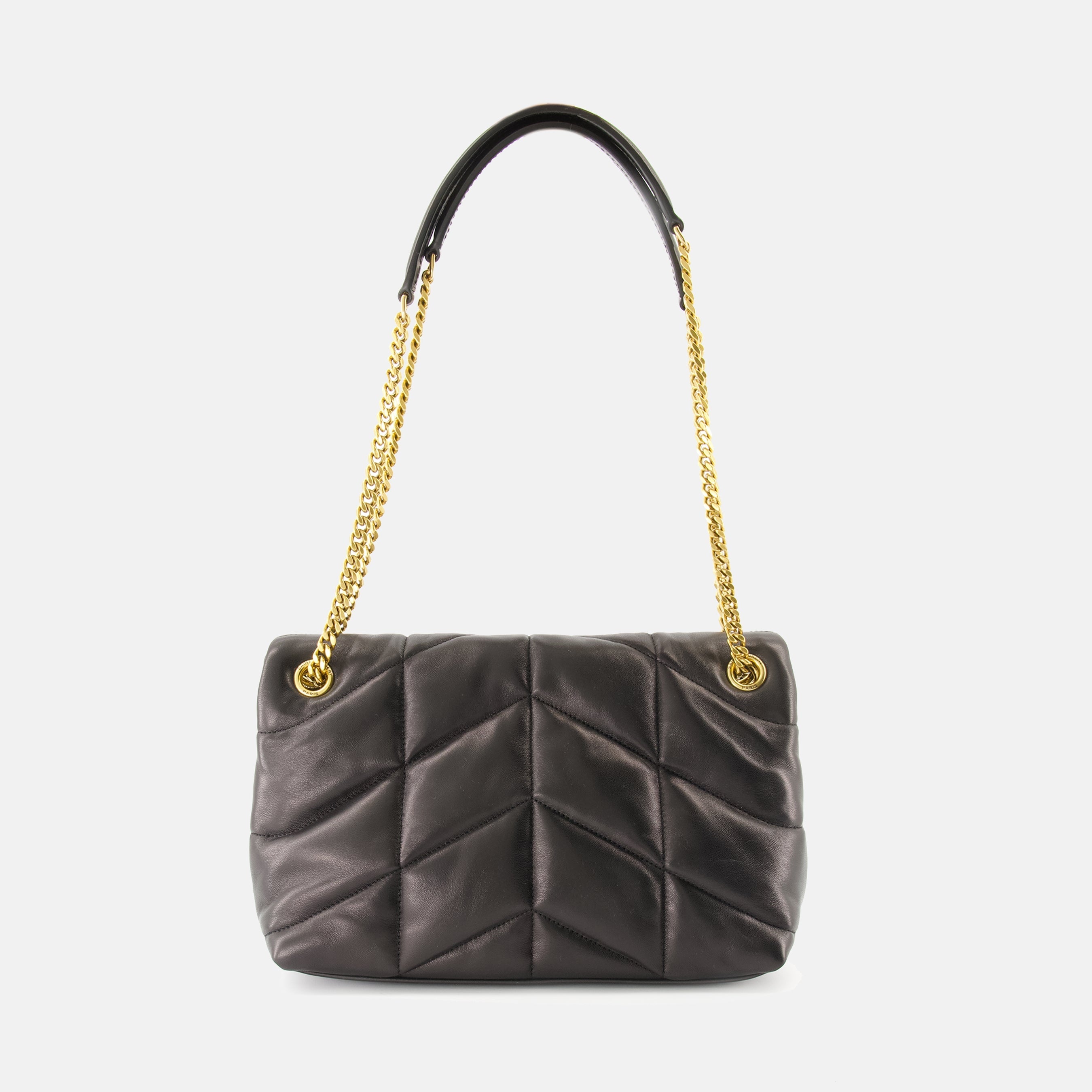 Saint Laurent bag, luxury handbag, quilted leather bag, nappa leather accessory, black shoulder bag