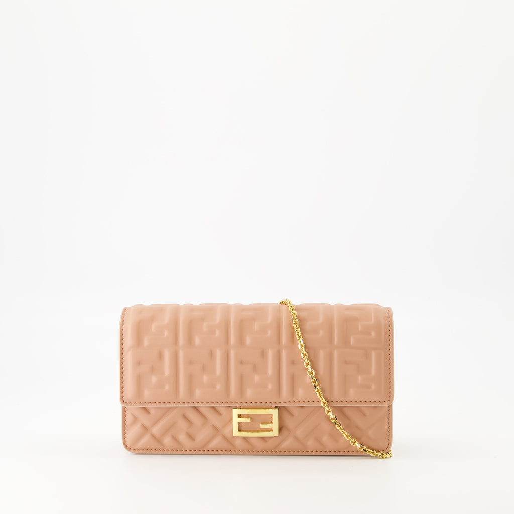 Image of Pink Chain Wallet by Fendi for Women - Season Spring-Summer 2025 - Front View