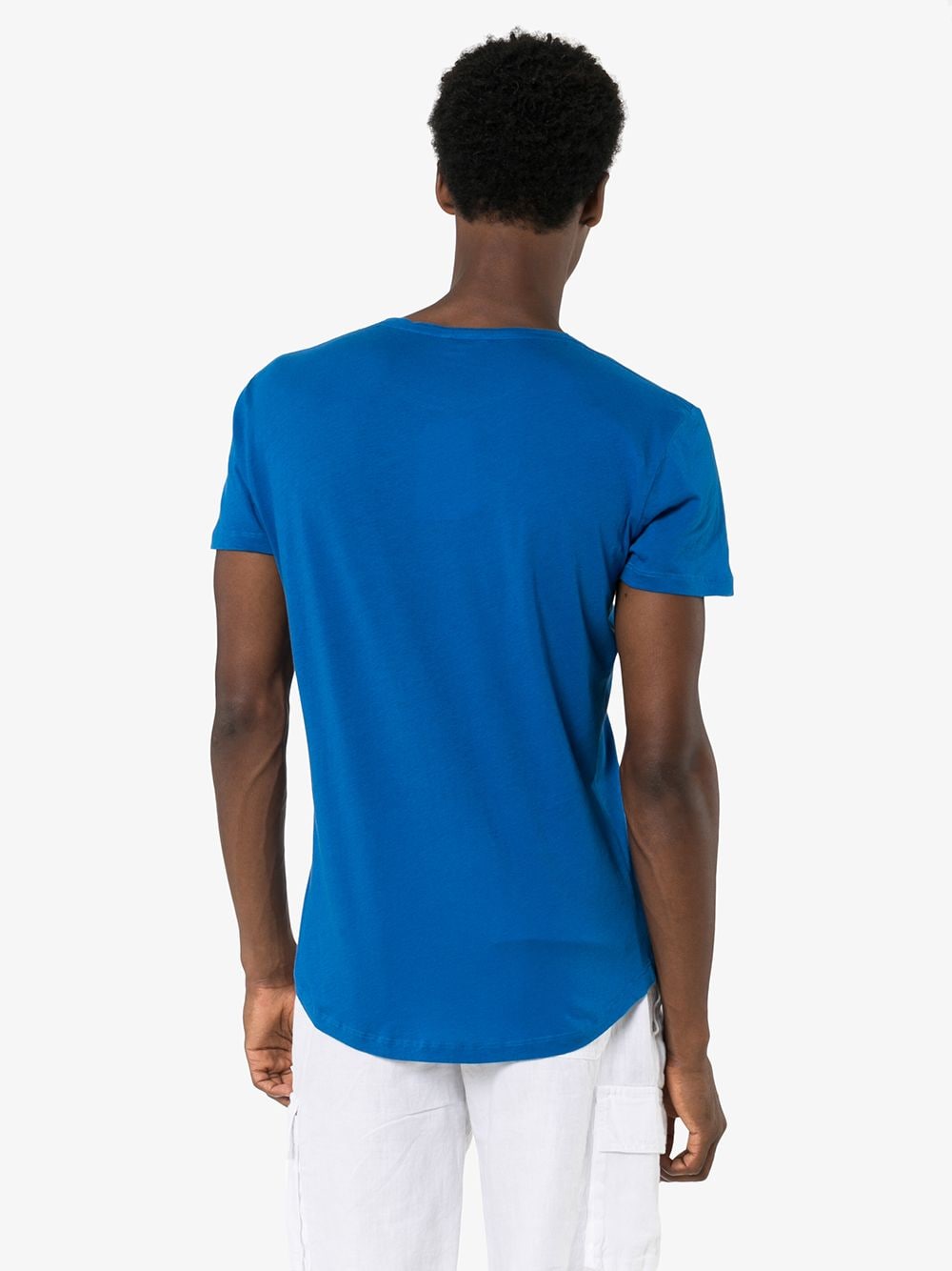 Orlebar Brown, men's luxury T-shirt, blue T-shirt, designer wear, premium men's fashion