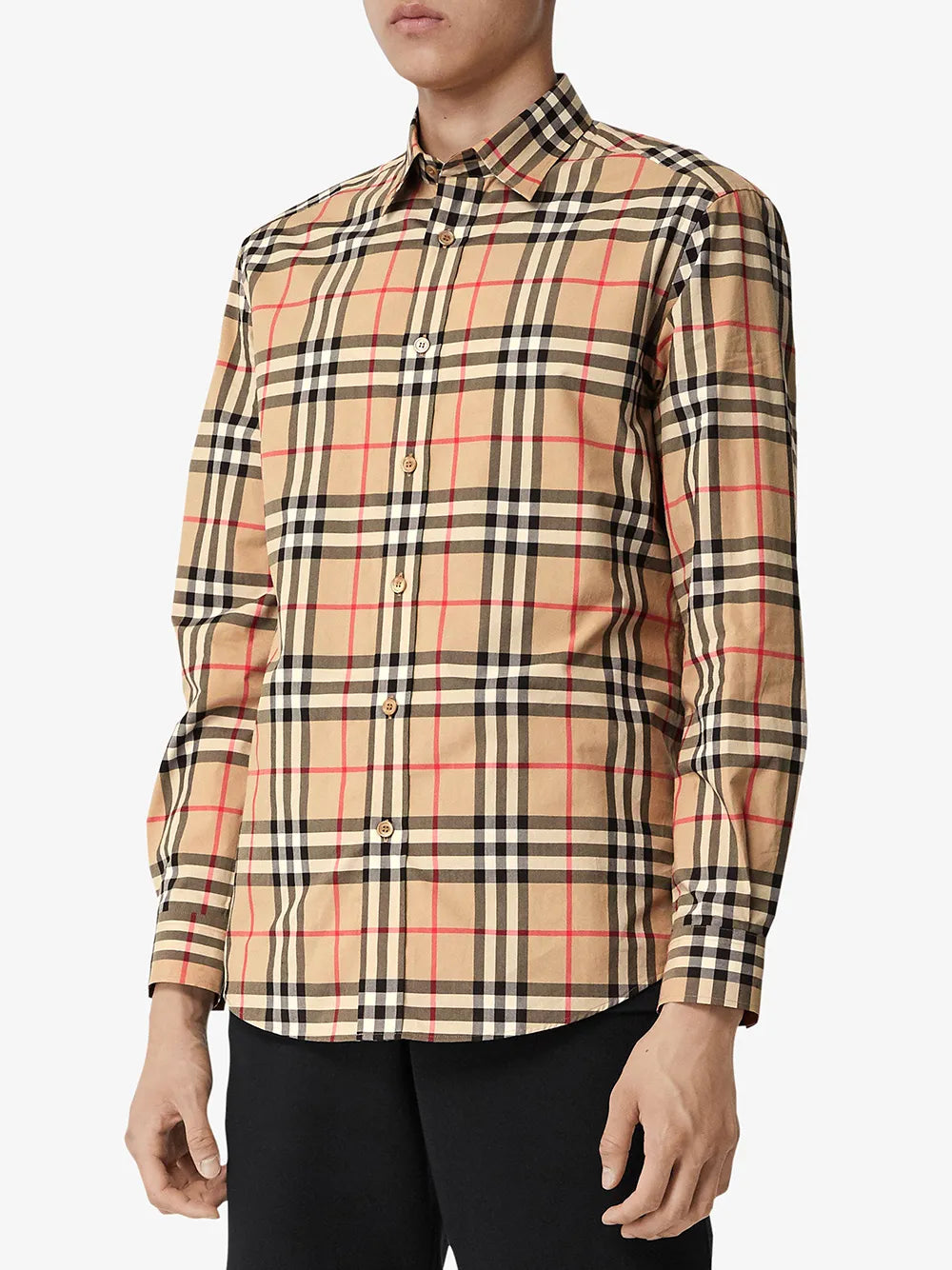 mens burberry dress shirt Burberry Slim Fit Check Cotton Shirt | Neutrals