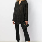 black pouch, grained leather, magnetic closure, Saint Laurent, Cassandre logo