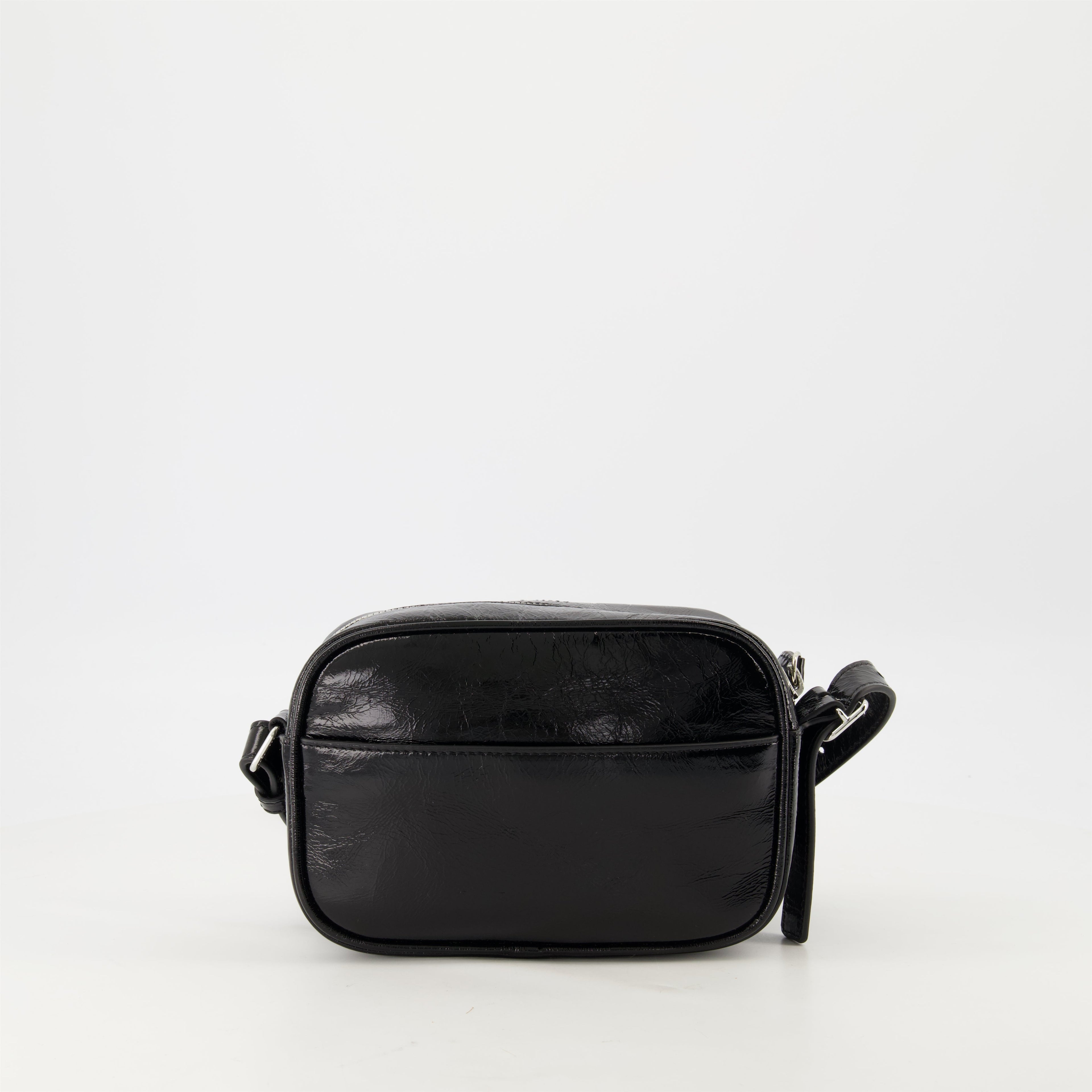 Courrèges bag, Camera bag, patent leather bag, stylish accessory, unisex bag