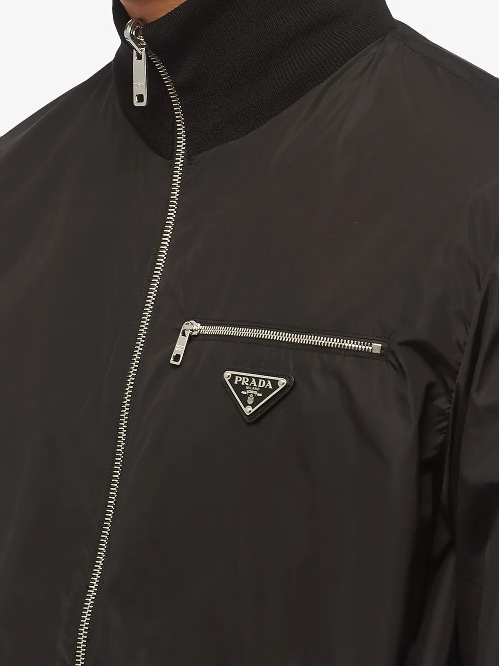 Image of Re-Nylon and Wool Bomber Jacket by Prada for Men - Season Autumn-Winter 2024 - Model view 4