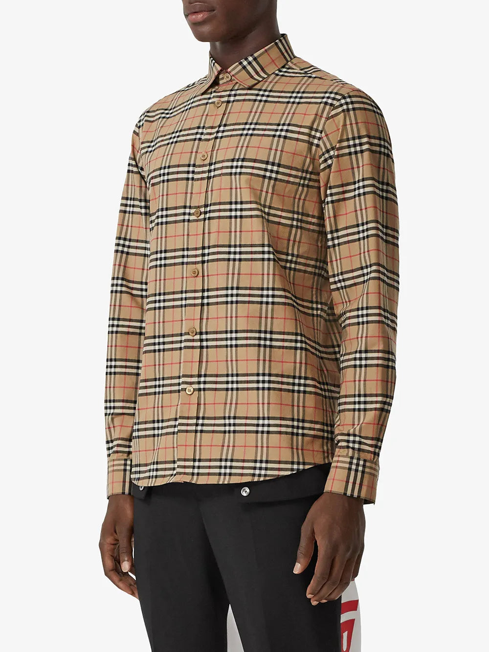 Burberry, Simpson Checked Shirt, Beige, Men's Luxury Shirt, Designer Check Shirt