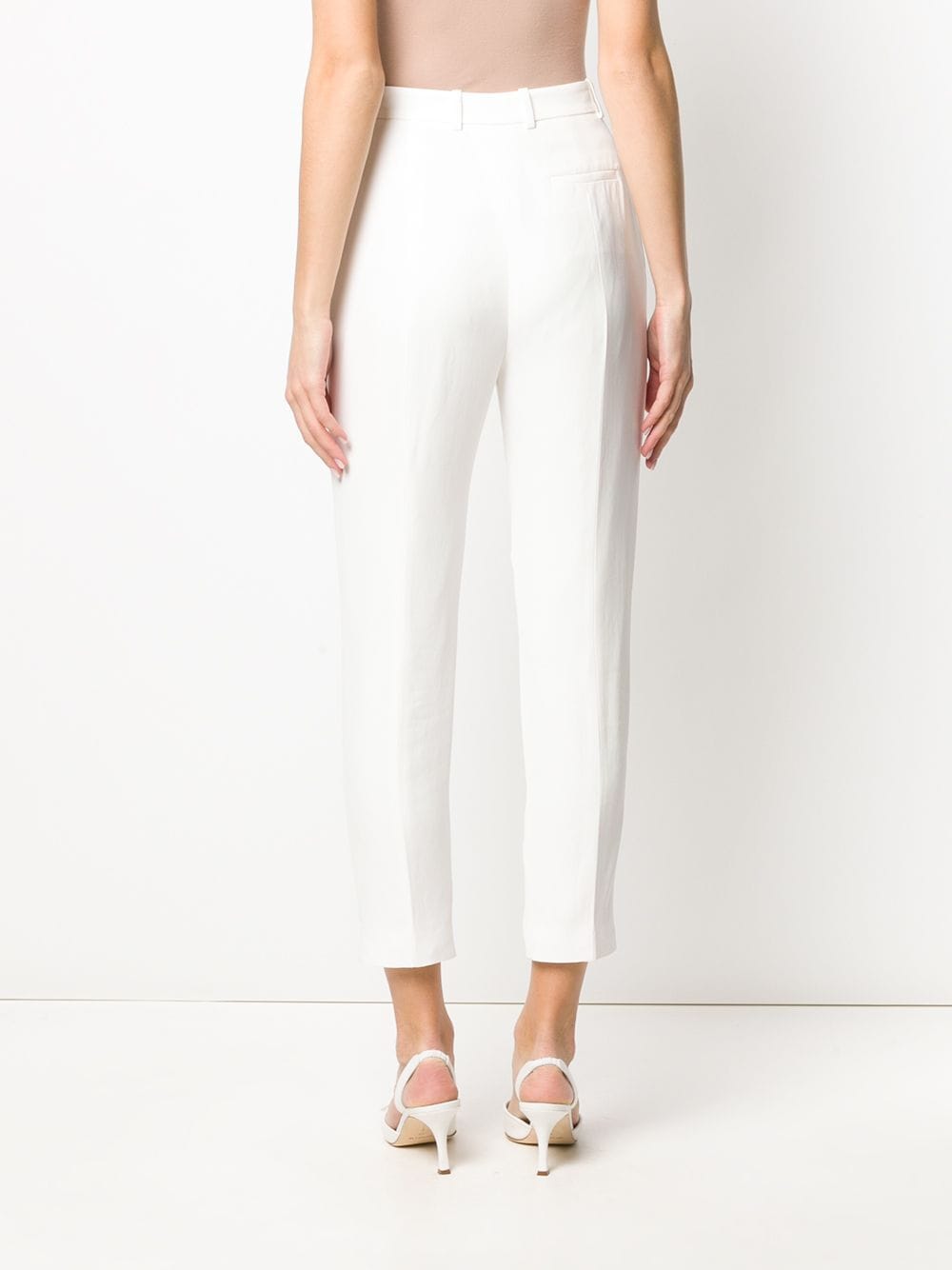 Alexander McQueen, white cigarette pants, luxury trousers, elegant pants, tailored trousers