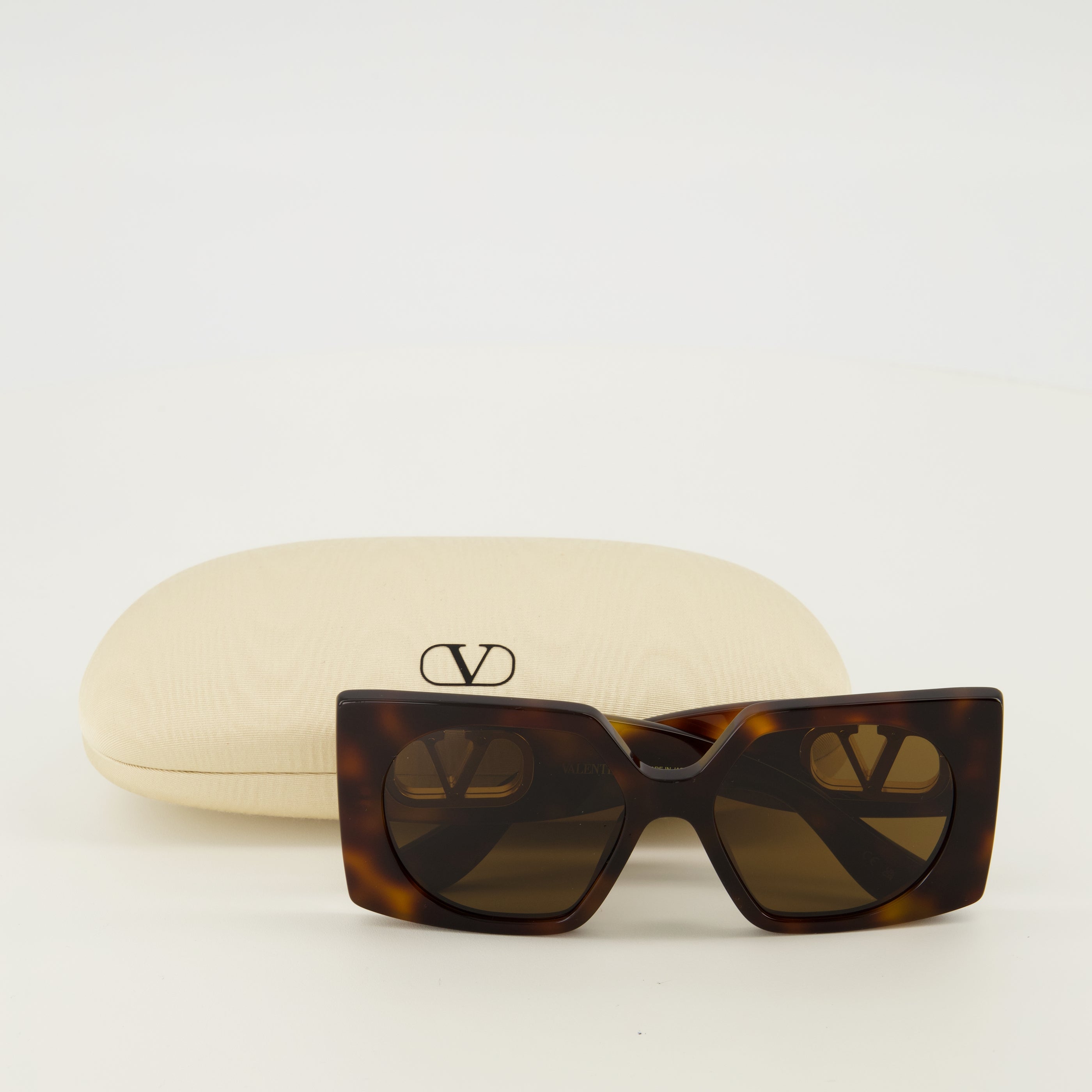 Brown Rectangular Vlogo Sunglasses
