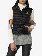 Moncler gilet, quilted gilet, womens outerwear, black gilet, winter fashion