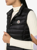 Moncler gilet, quilted gilet, womens outerwear, black gilet, winter fashion