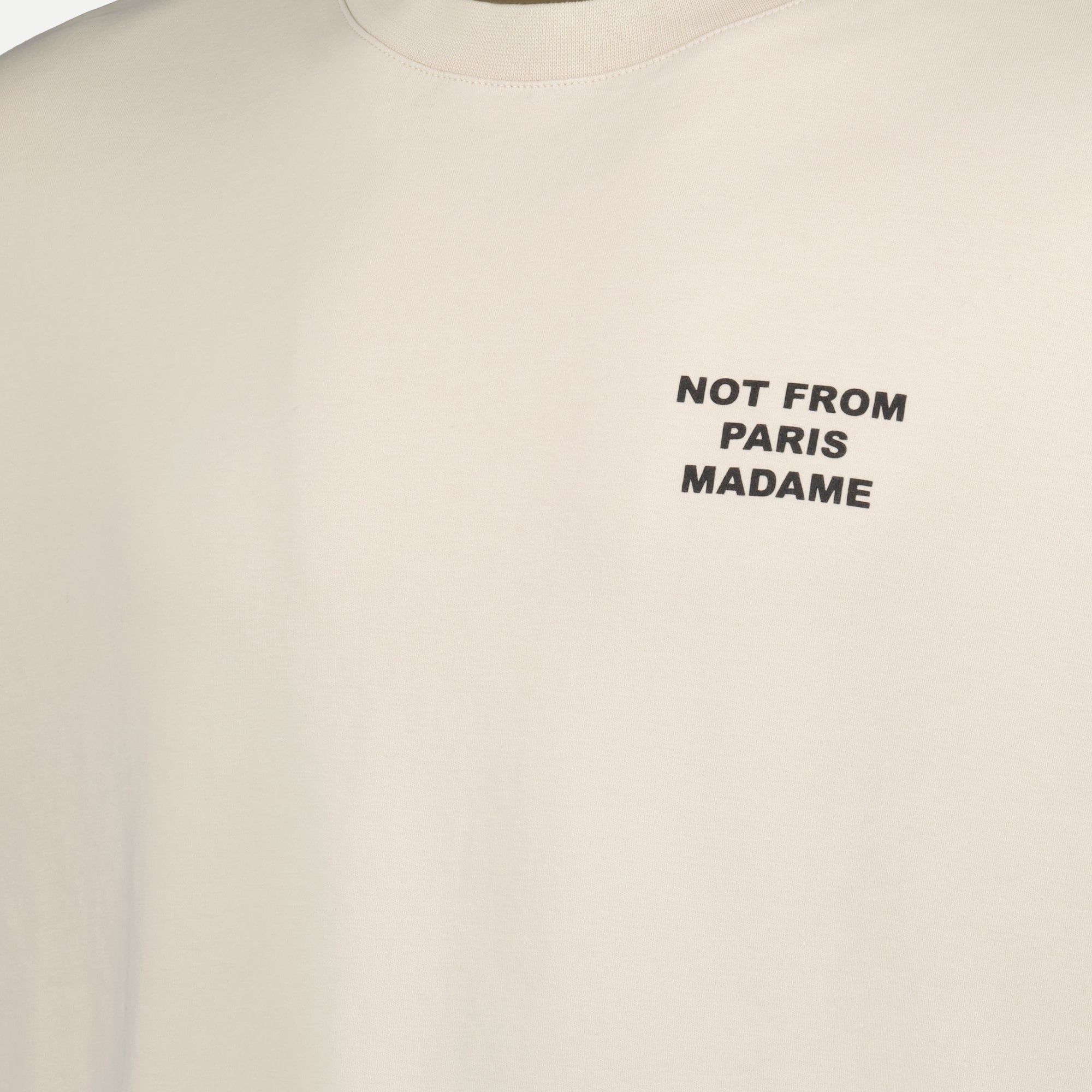 T-shirt Slogan en Coton Beige