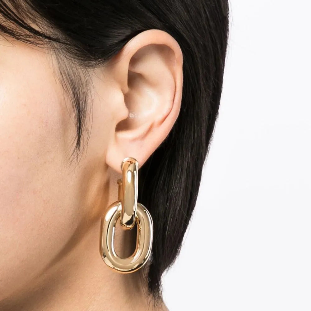 Link XL Earrings, Rabanne, golden earrings, women's accessories, designer jewelry