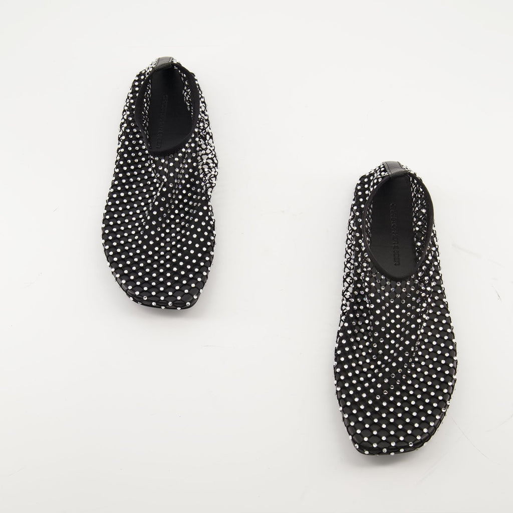 Christopher Esber flats, Minette Flat, elegant footwear, hand-applied crystals, luxury flats