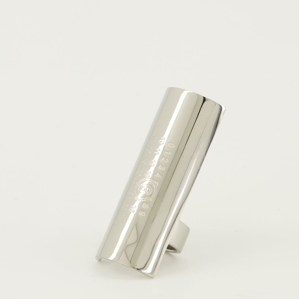 silver ring, MM6 accessories, oversize jewelry, engraved ring, fashion rings