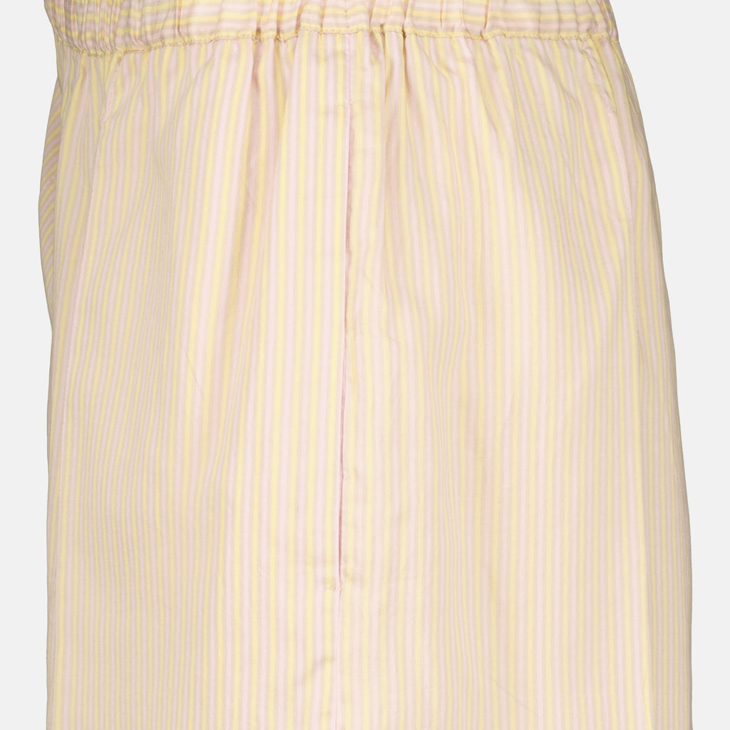 Shorts Striés en Soie Beige