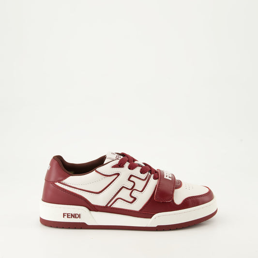 Fendi sneakers, bordeaux leather, luxury sneakers, elegant footwear, designer sneakers