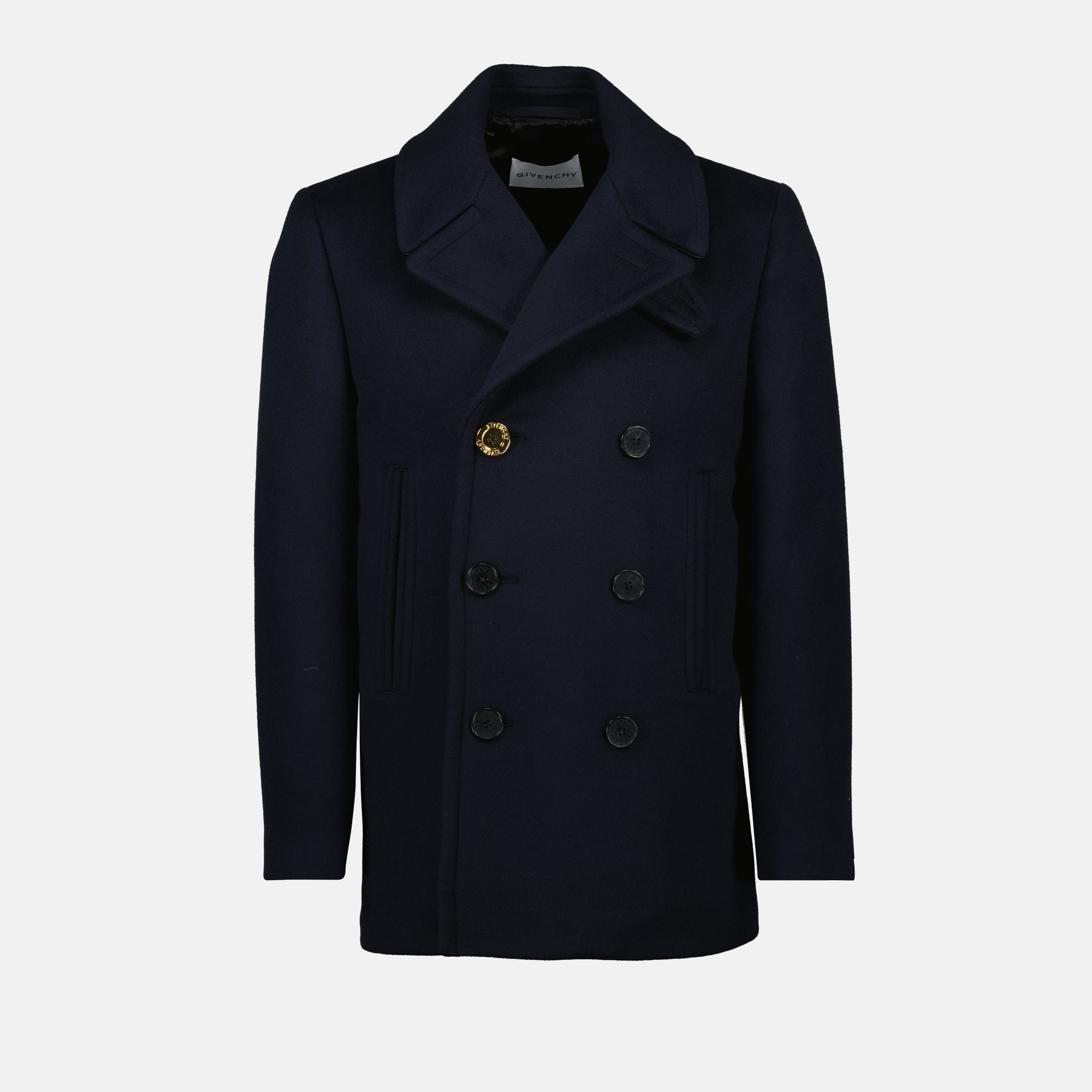 GIVENCHY blazer, double-breasted wool, classic collar blazer, mid-length jacket, elegant outerwear