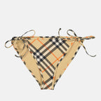 Image de bas de bikini à carreaux beiges par Burberry pour femmes - Saison printemps-été 2024 - Vue de devant