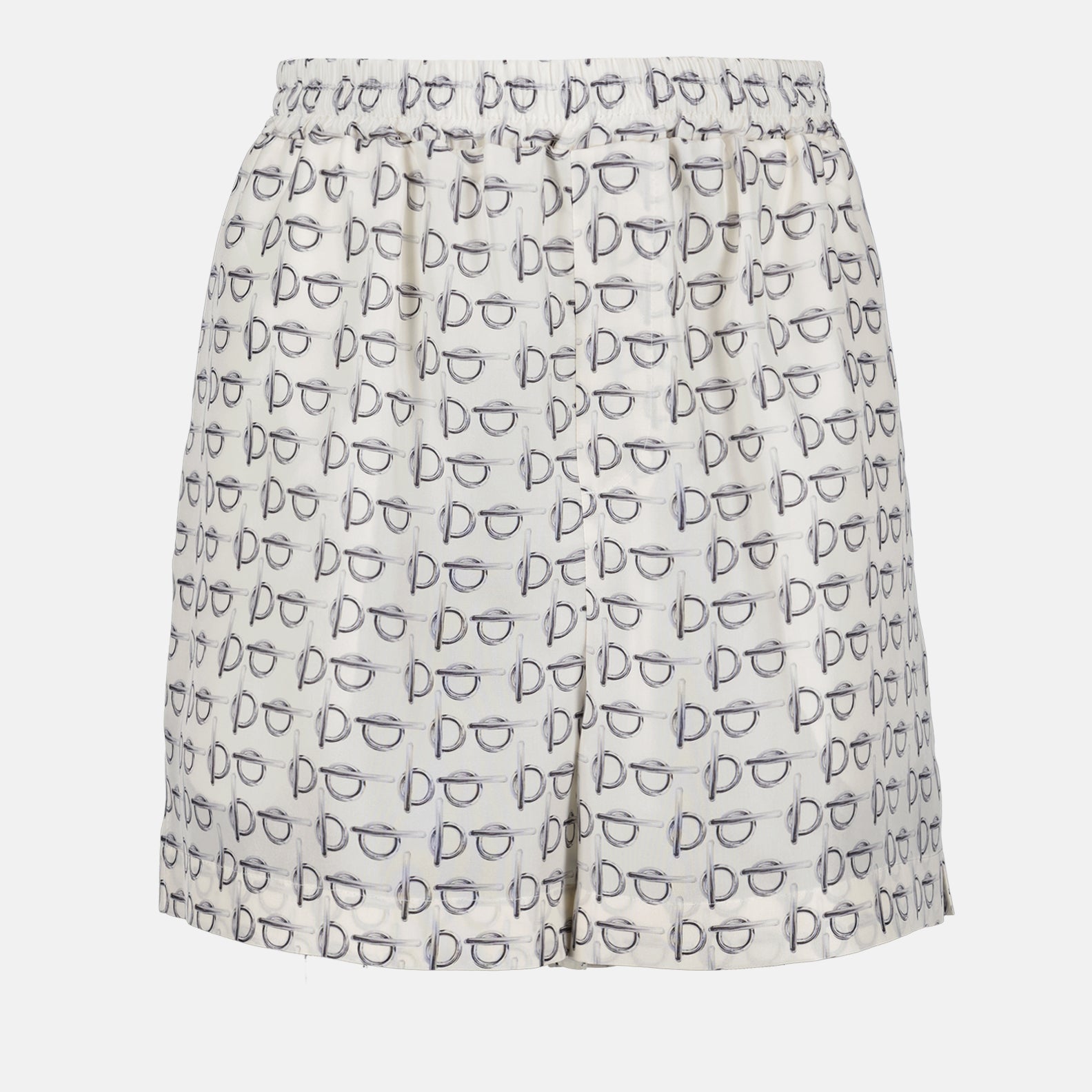 Burberry silk short, luxury fashion, elegant shorts, white and black short, high-end shorts