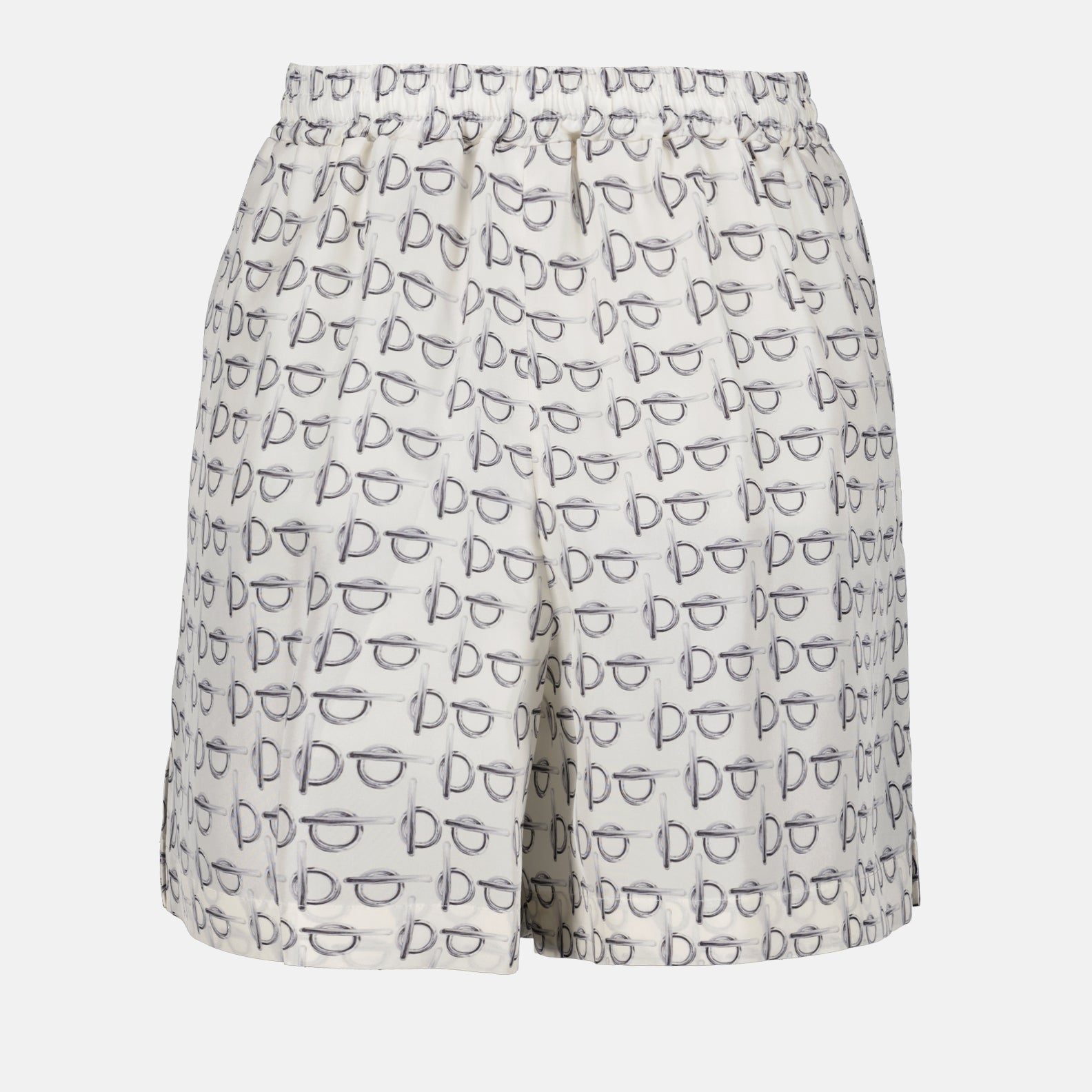 Burberry silk short, luxury fashion, elegant shorts, white and black short, high-end shorts