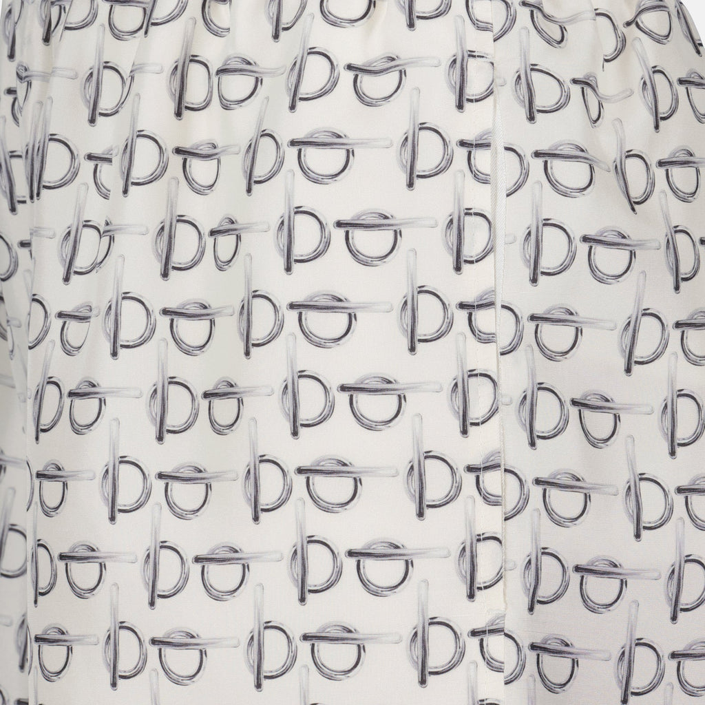 Burberry silk short, luxury fashion, elegant shorts, white and black short, high-end shorts