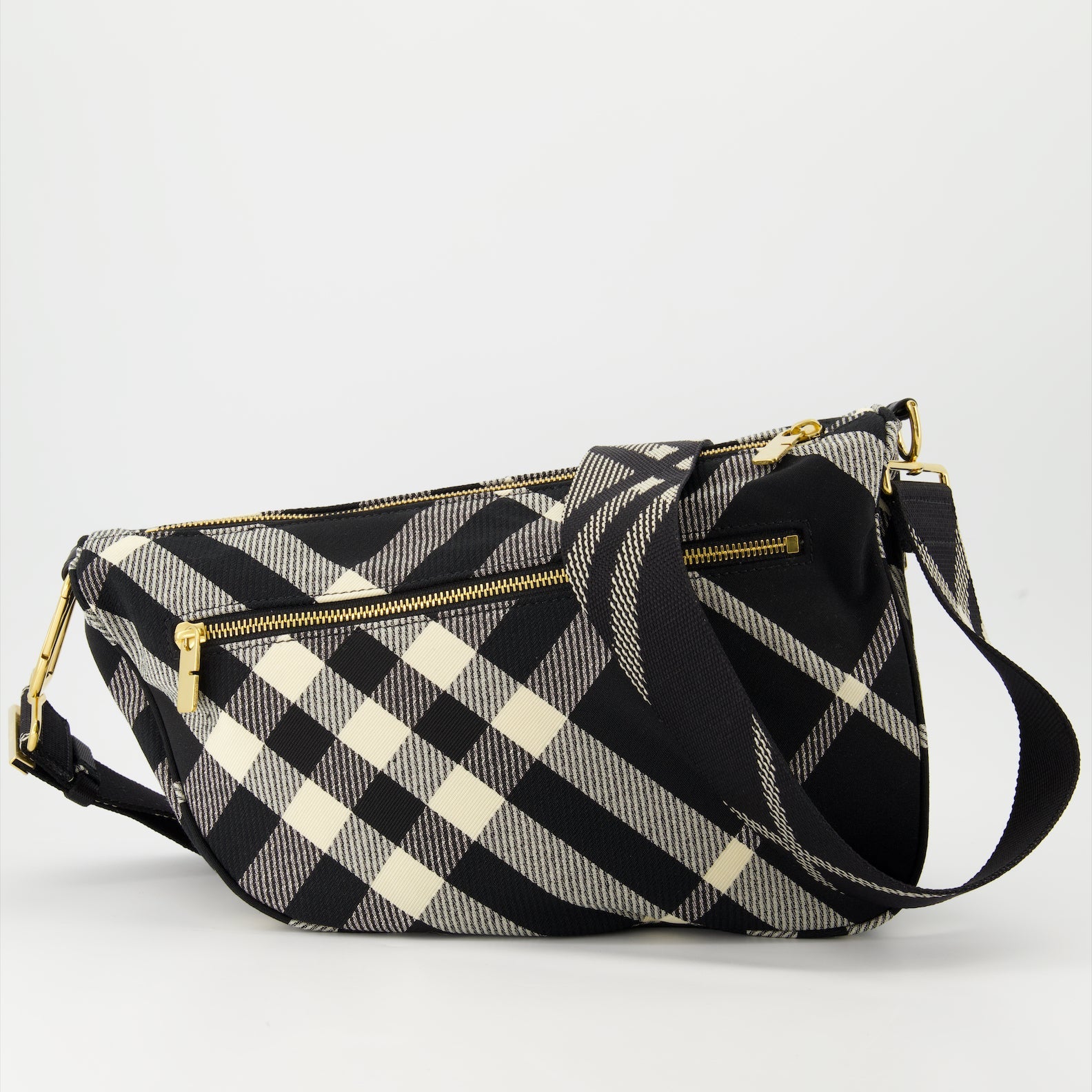 Checkered bag, Burberry accessory, luxury messenger bag, high-end fashion, designer handbags