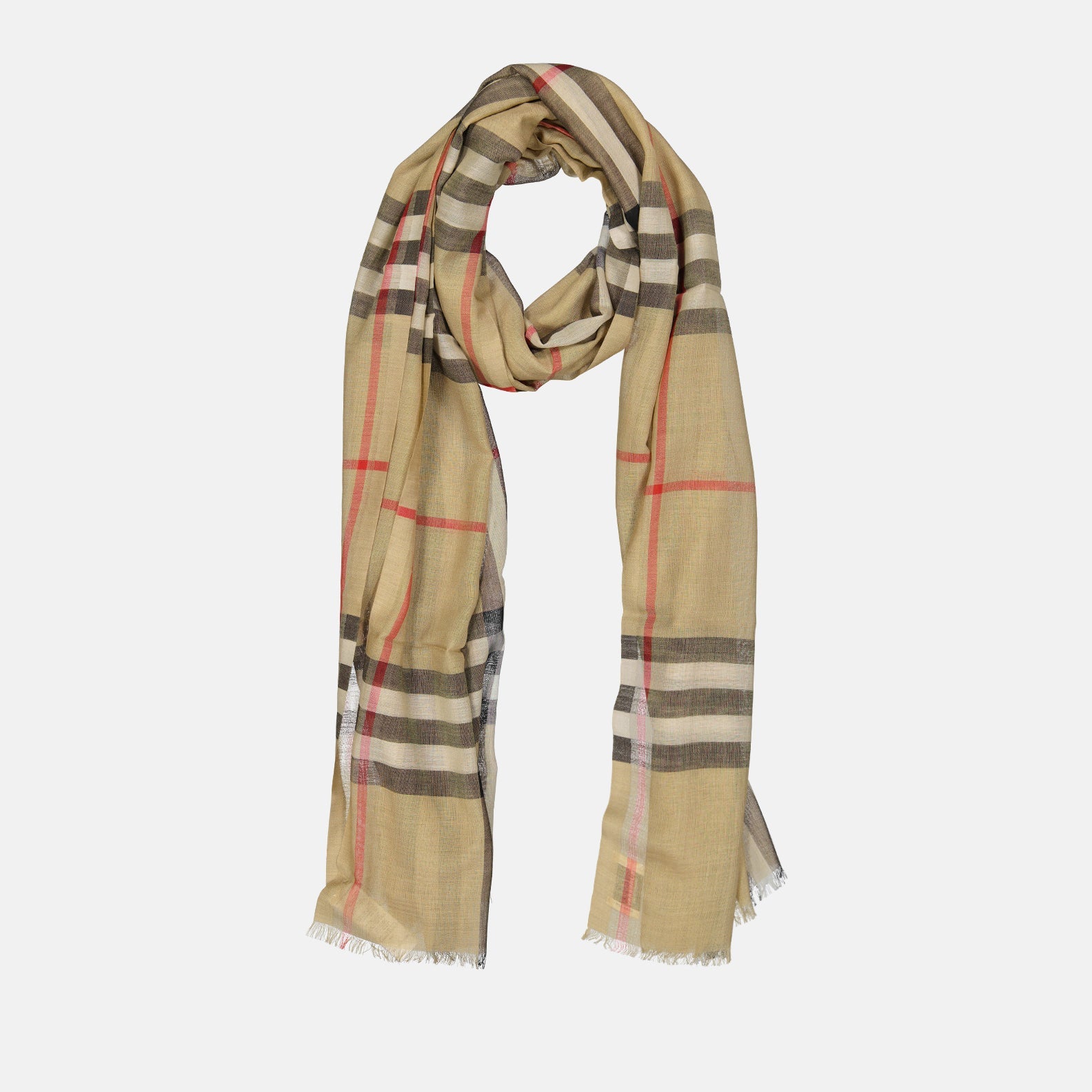 Burberry shawl, beige checkered shawl, luxury fashion accessory, high-end shawl, elegant checkered wrap