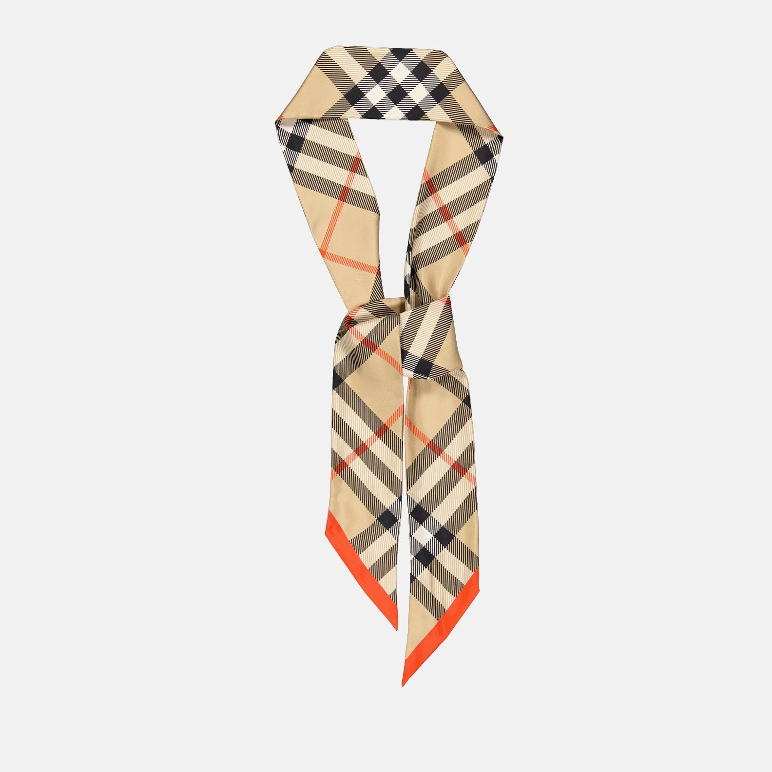 silk scarf, luxury accessories, Burberry scarf, checkered pattern, elegant scarf