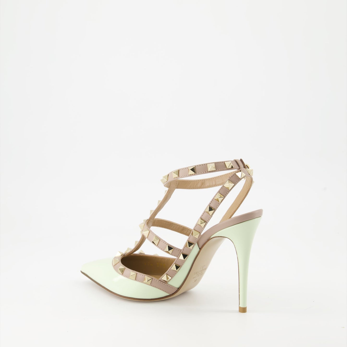 Valentino, Rockstud pumps, green leather pumps, luxury footwear, designer pumps