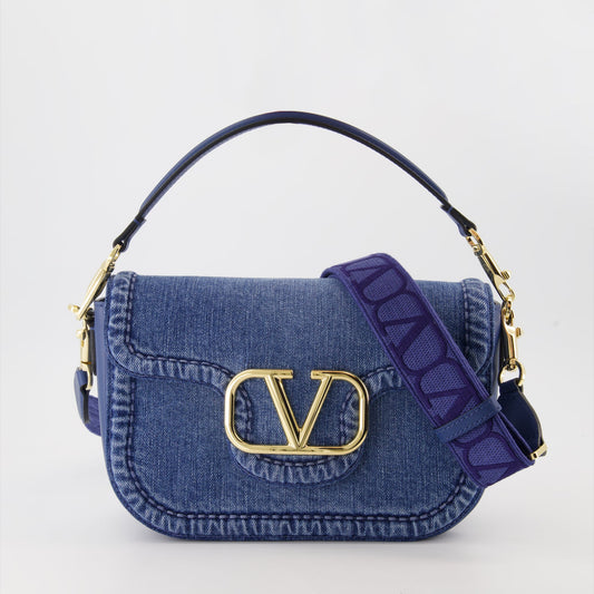 Denim bag, Valentino Garavani, stylish handbag, blue bag, versatile accessory