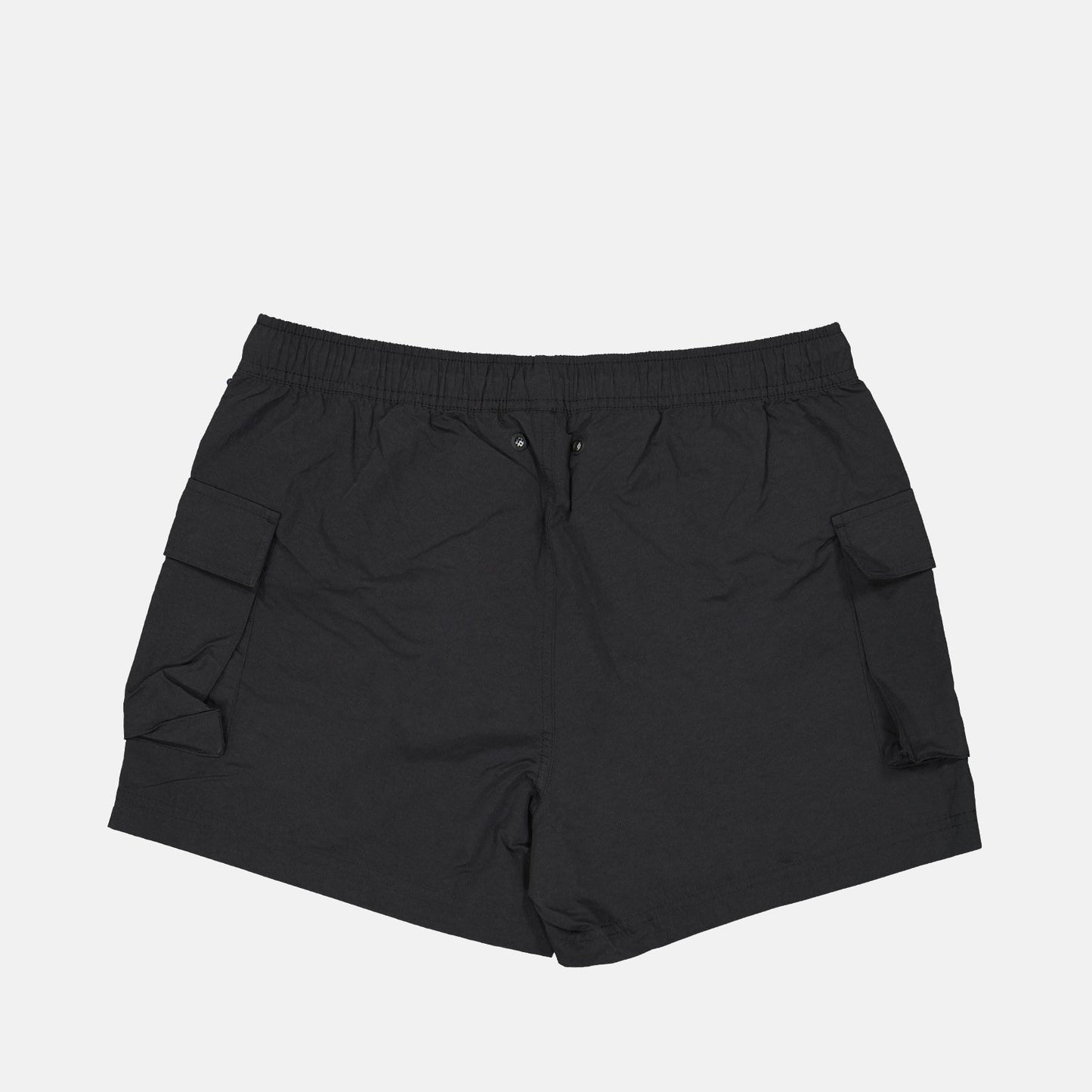 luxury swimwear, black swim shorts, K-Way shorts, premium beachwear, nylon swim shorts