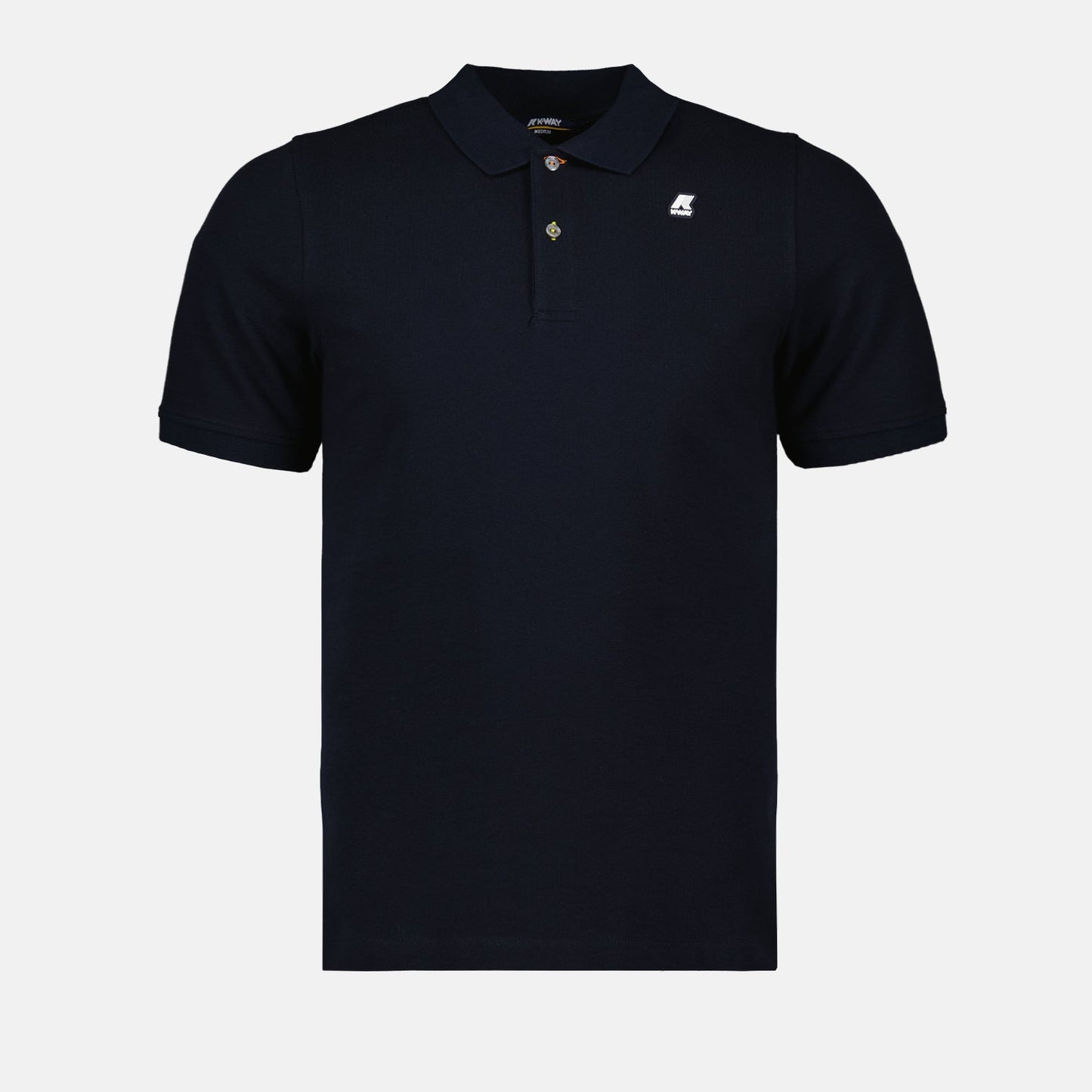 luxury polo, dark blue polo, K-Way polo, designer polo shirt, refined menswear