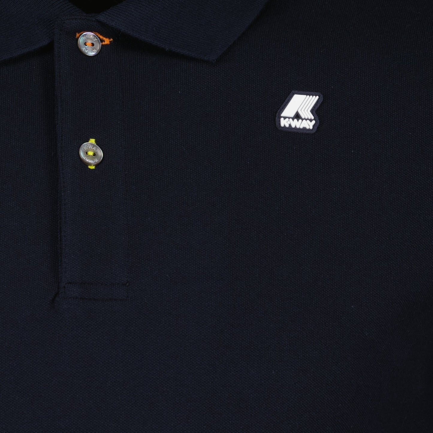 luxury polo, dark blue polo, K-Way polo, designer polo shirt, refined menswear