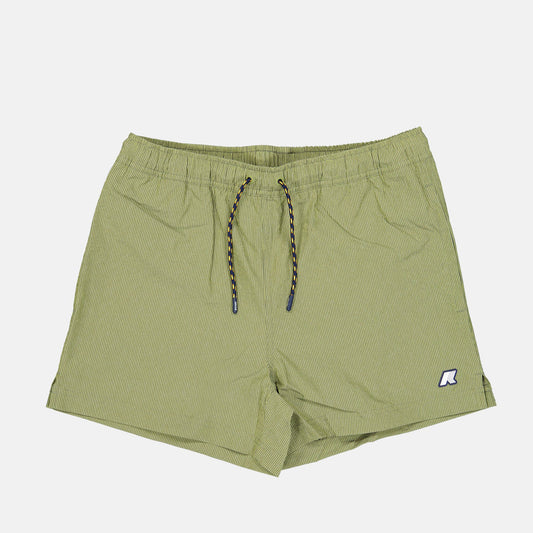 K-Way, swim shorts, luxury swimwear, green swim shorts, summer fashion