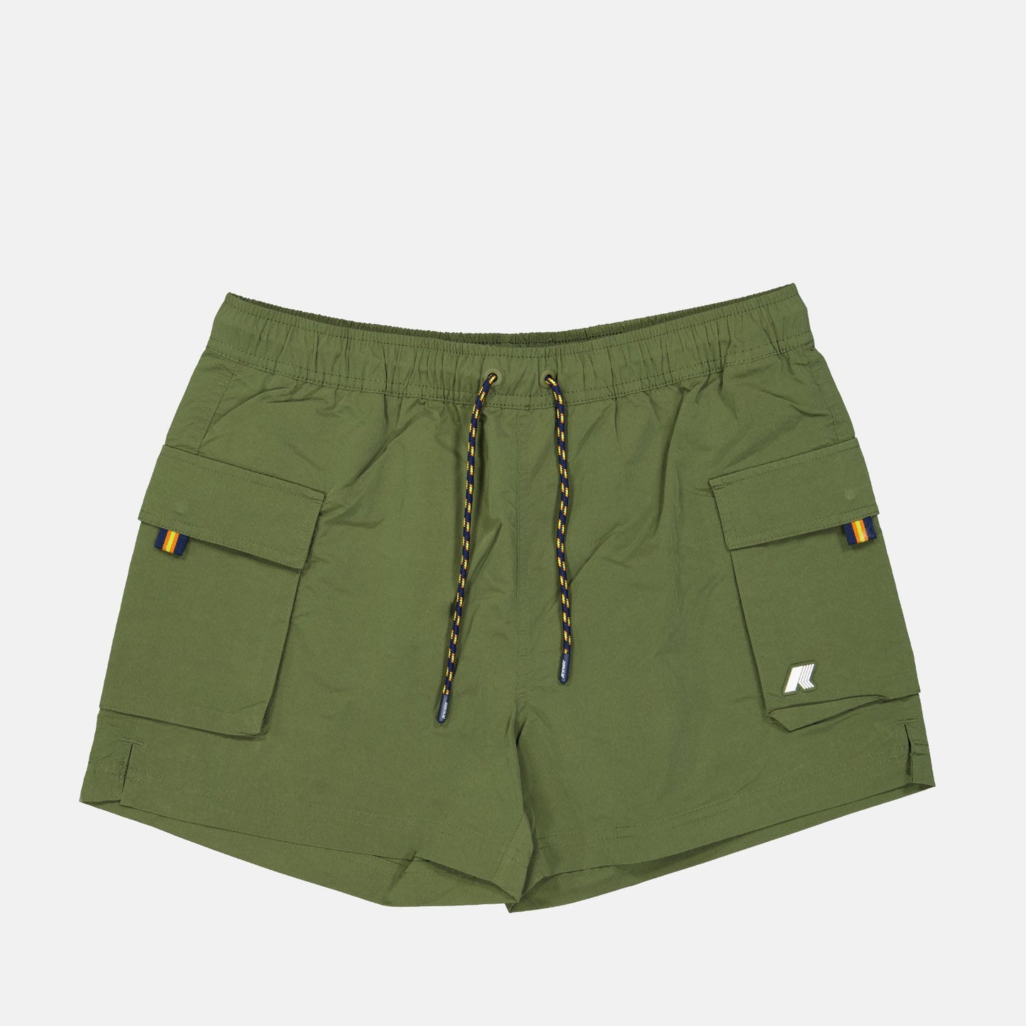 swim shorts, nylon shorts, K-Way swimwear, green swimwear, luxury swim shorts