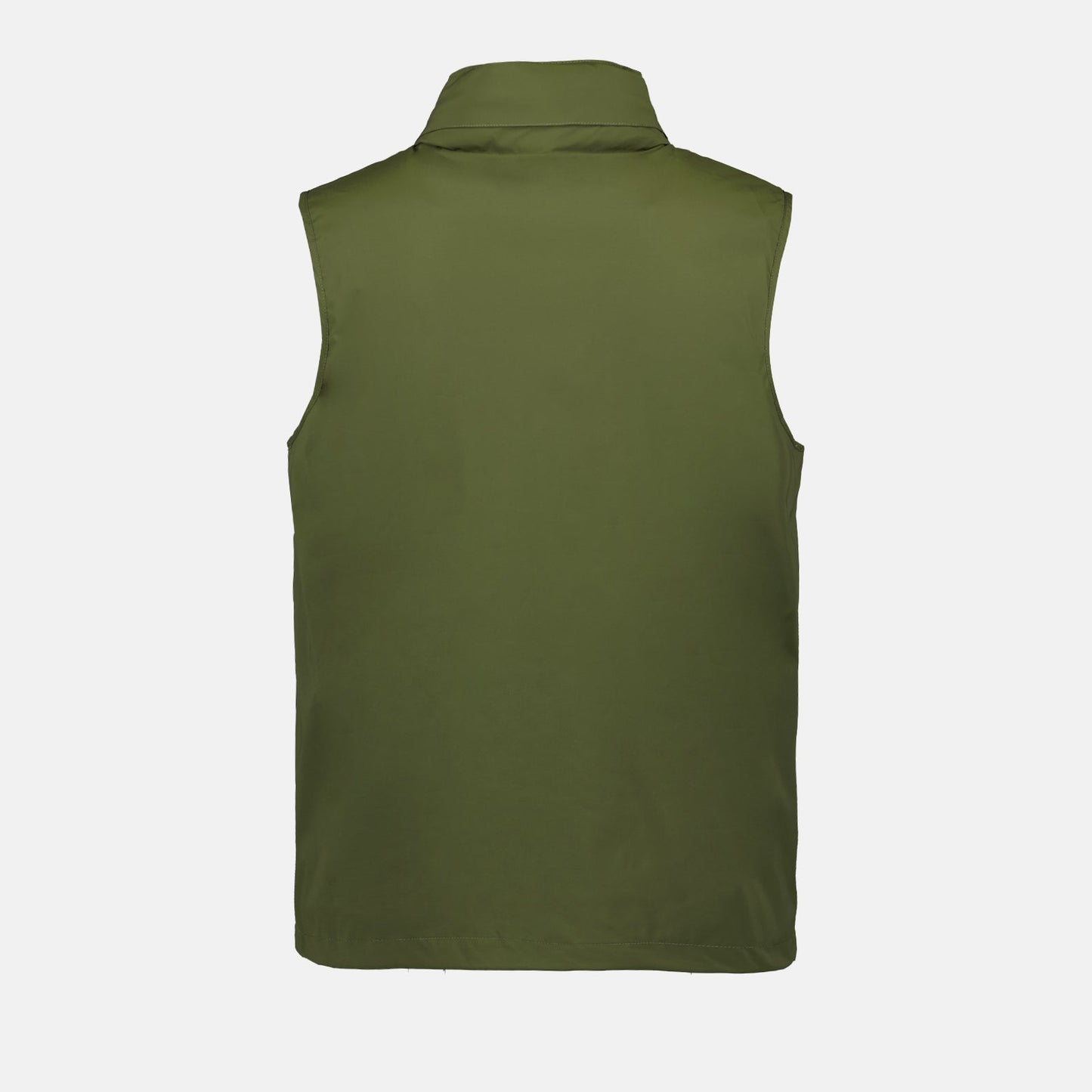 Valen vest, khaki stretch nylon, luxury vest, K-Way vest, sophisticated wardrobe