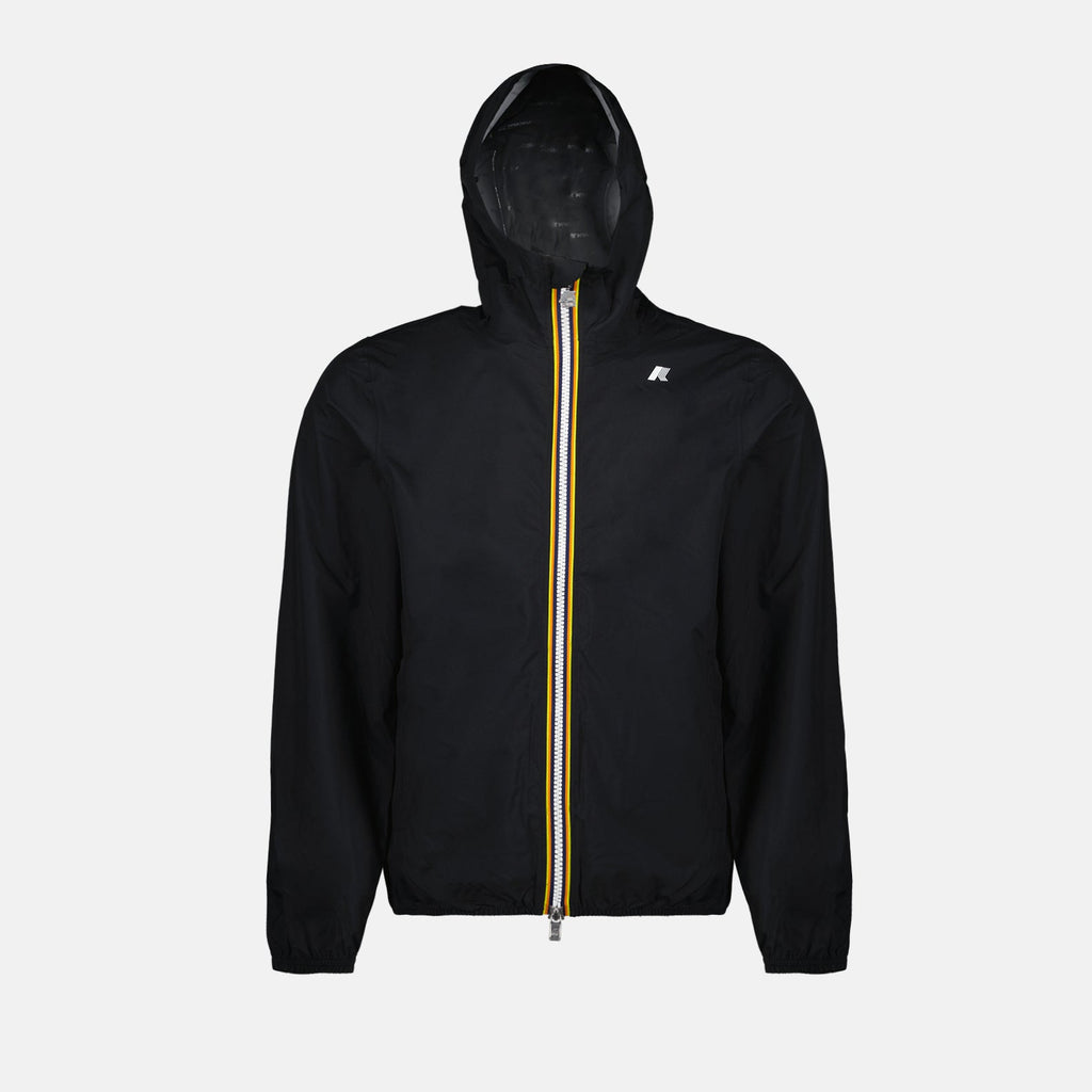 Image de la veste en nylon éco stretch noire de K-Way pour hommes - Saison Printemps-Été 2024 - Vue de face