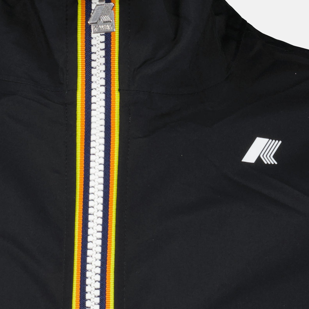 Image de la veste en nylon éco stretch noire de K-Way pour hommes - Saison Printemps-Été 2024 - Détail vue 1