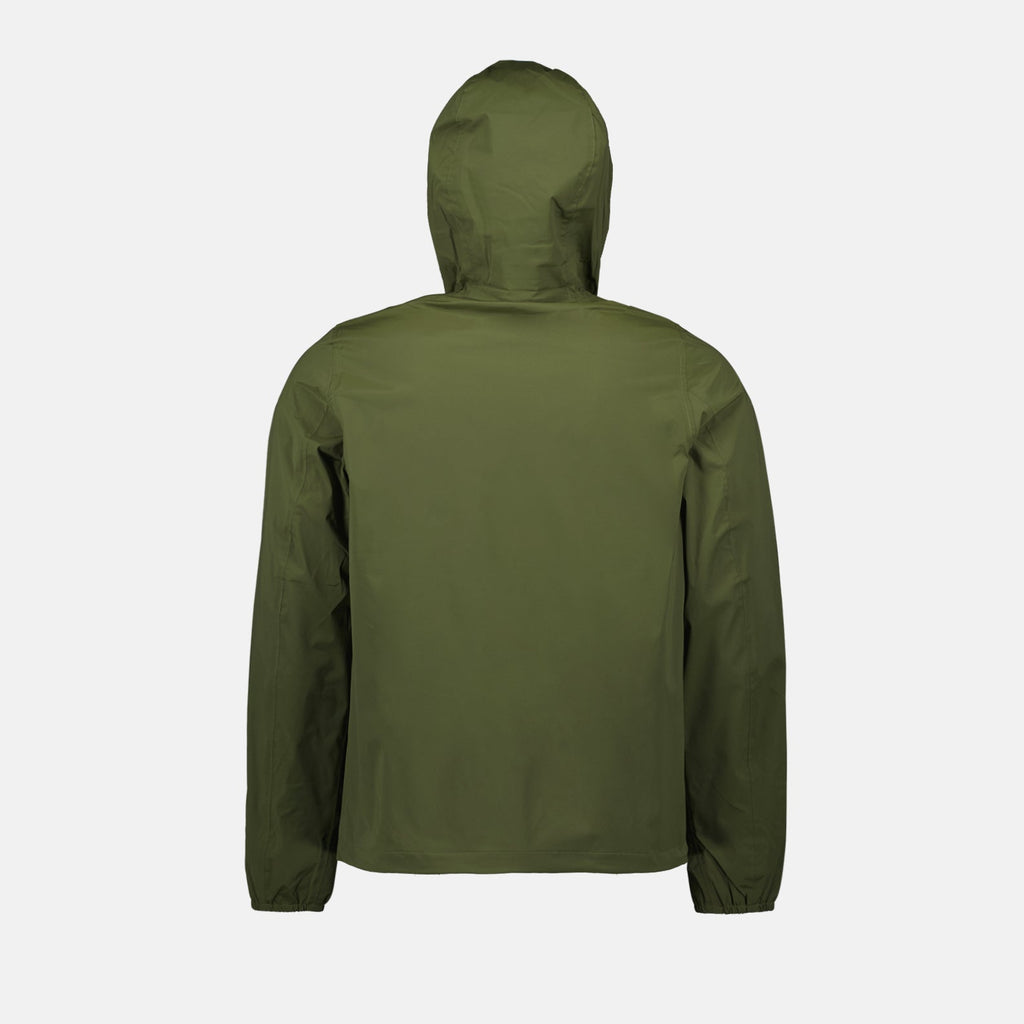 Image de la veste en nylon stretch kaki de K-Way pour hommes - Saison Printemps-Été 2024 - Vue de dos