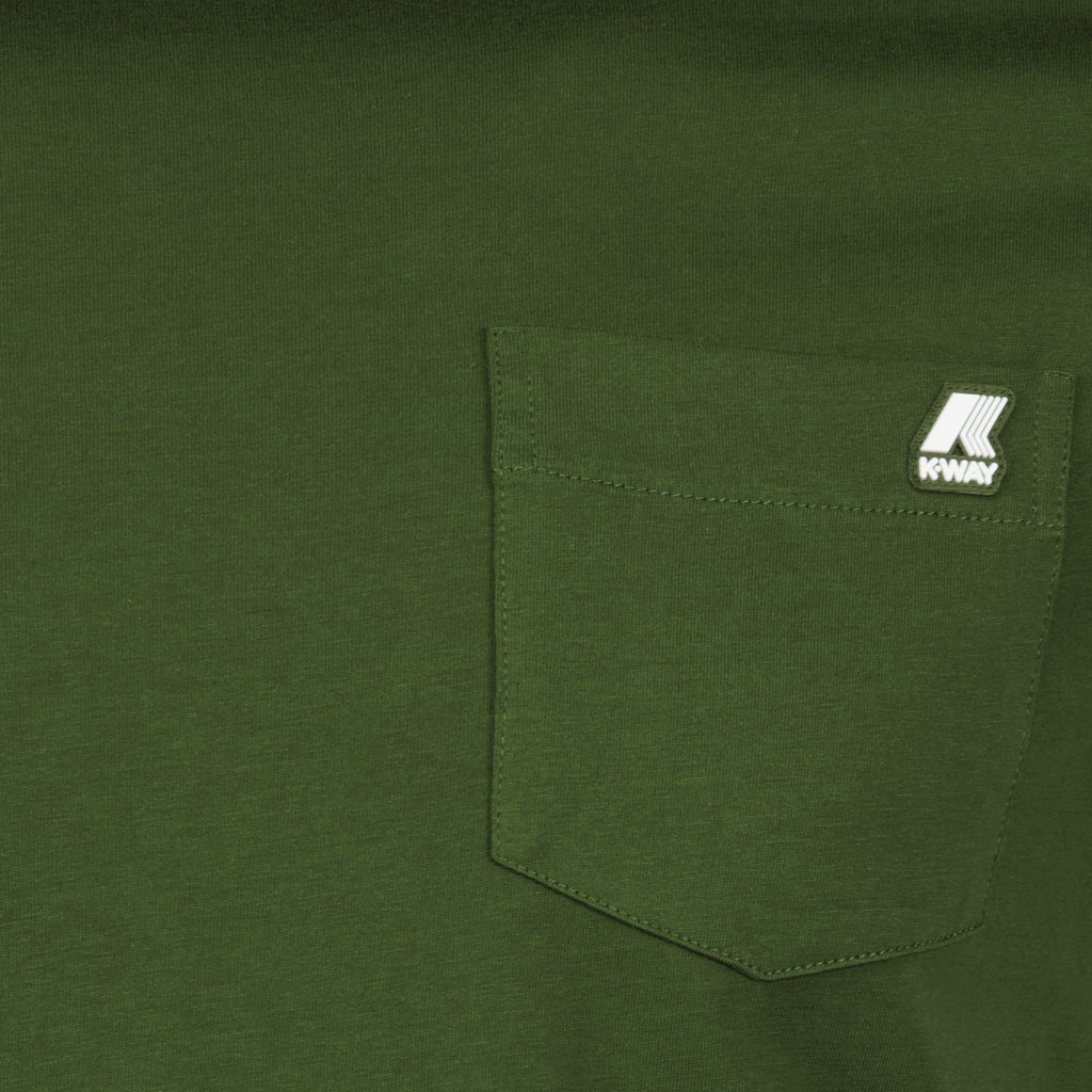 남성을 위한 K-Way의 카키 T셔츠 시구르 이미지 - 2024 봄-여름 시즌 - 상세 보기 1