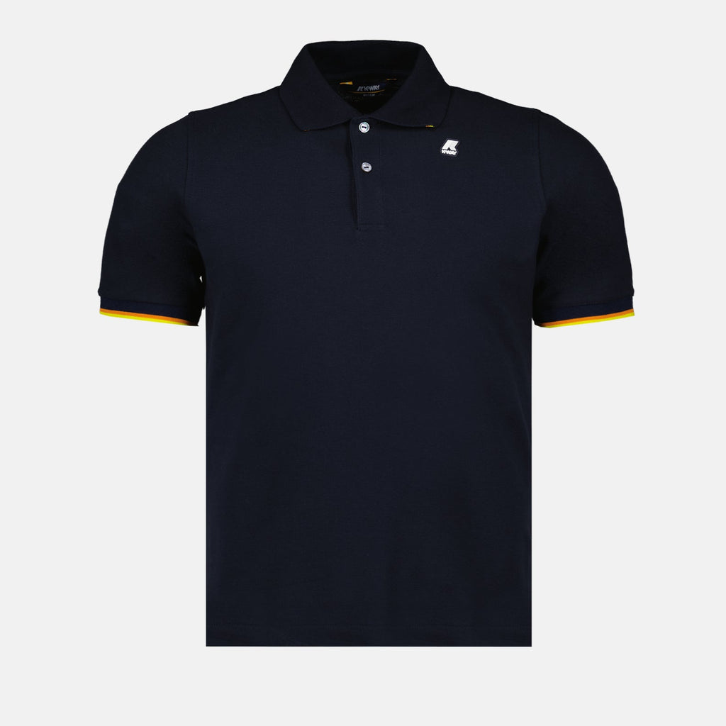 Image of Dark Blue Polo Shirt Vincent by K-Way for Men - Season Spring-Summer 2024 - Front View