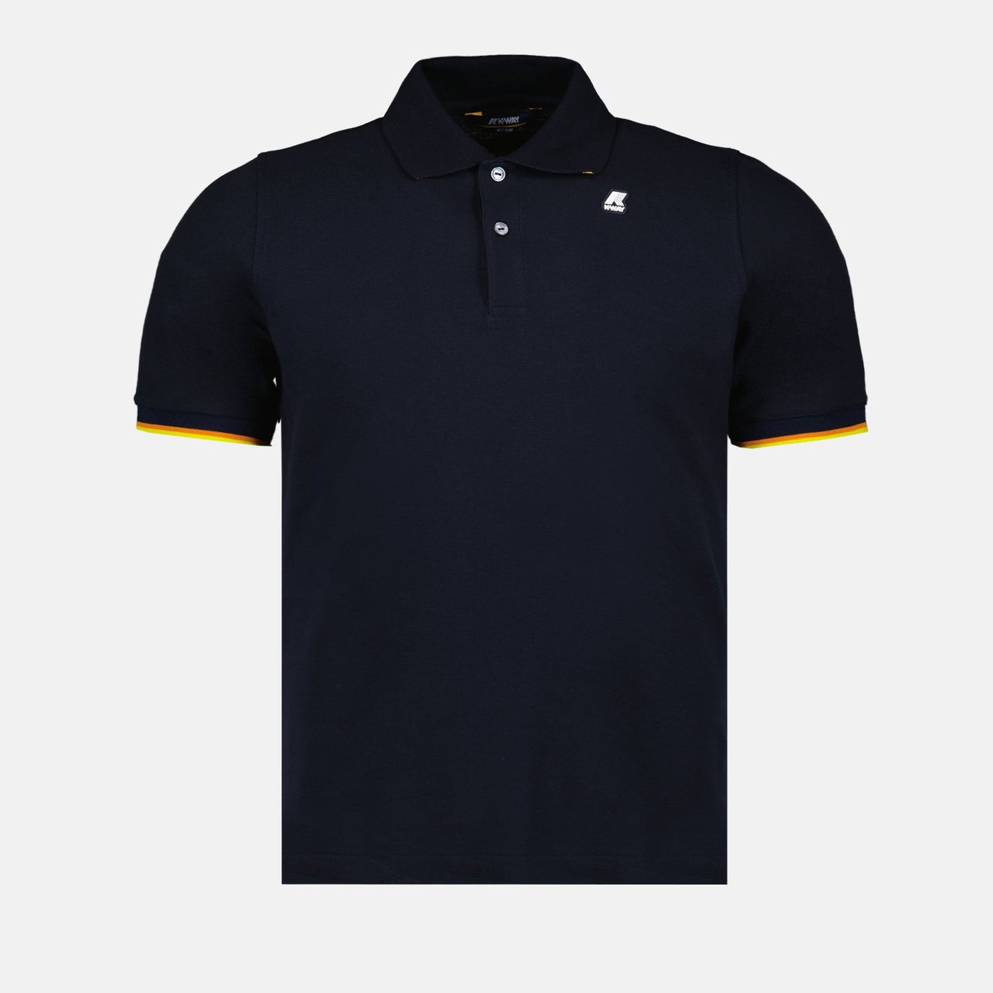 dark blue polo, K-Way polo, luxury polo shirt, stylish casual wear, high-end fashion