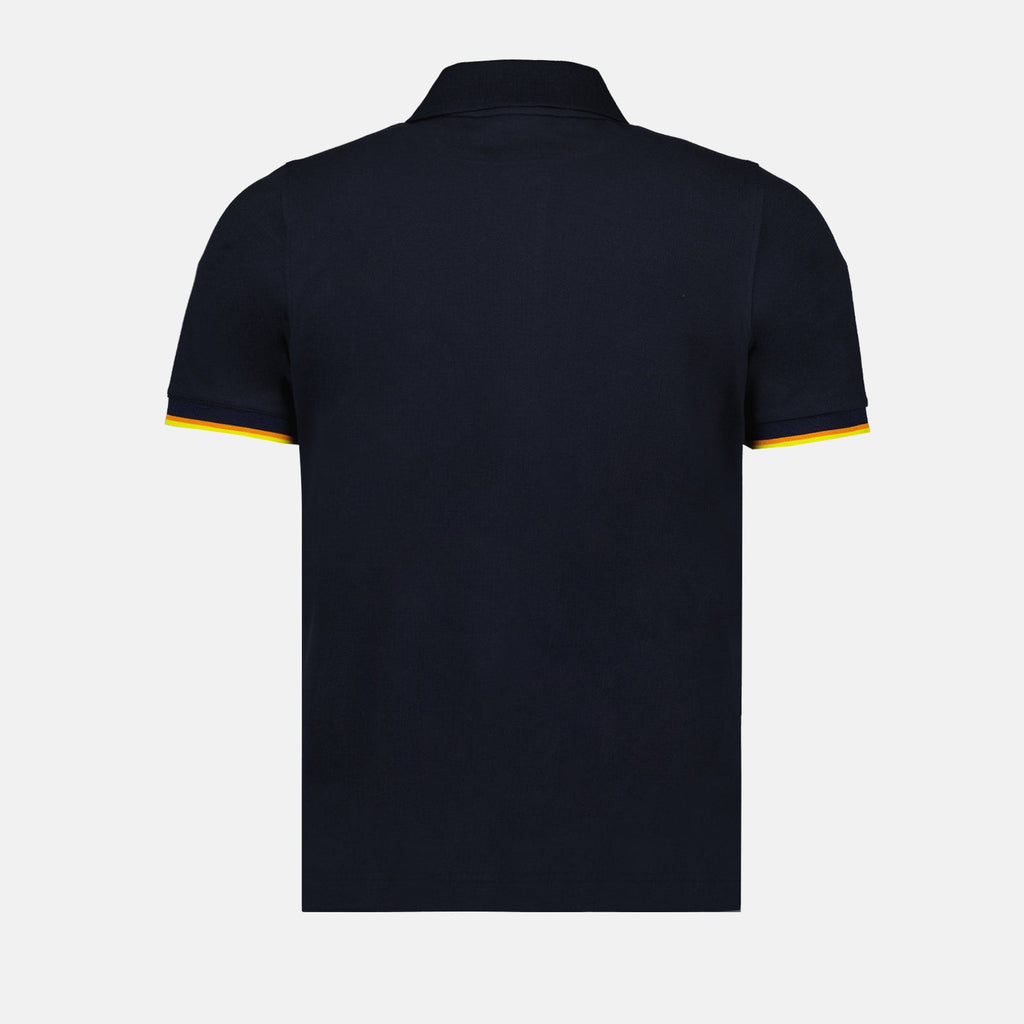 Image of Dark Blue Polo Shirt Vincent by K-Way for Men - Season Spring-Summer 2024 - Detail View 2