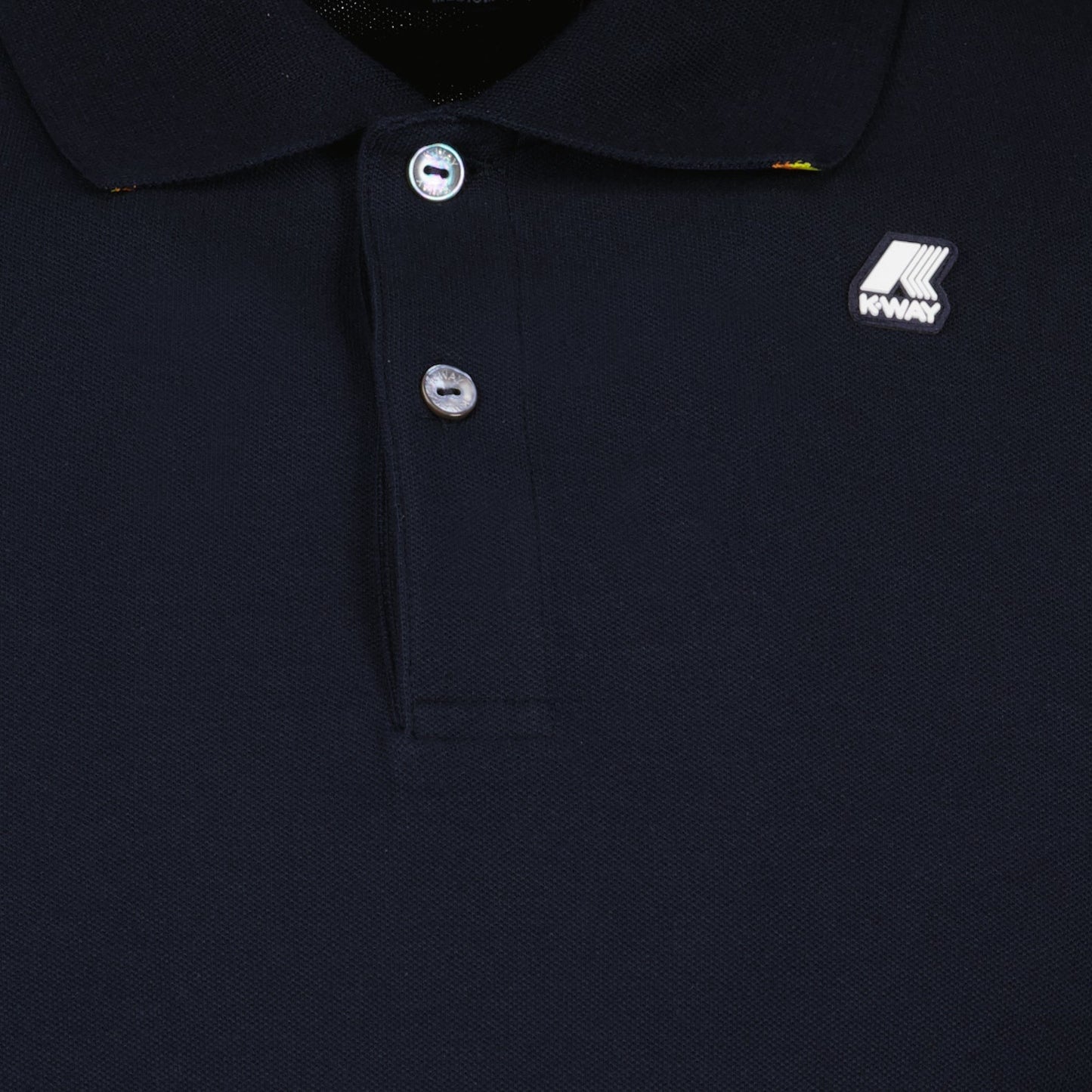 dark blue polo, K-Way polo, luxury polo shirt, stylish casual wear, high-end fashion